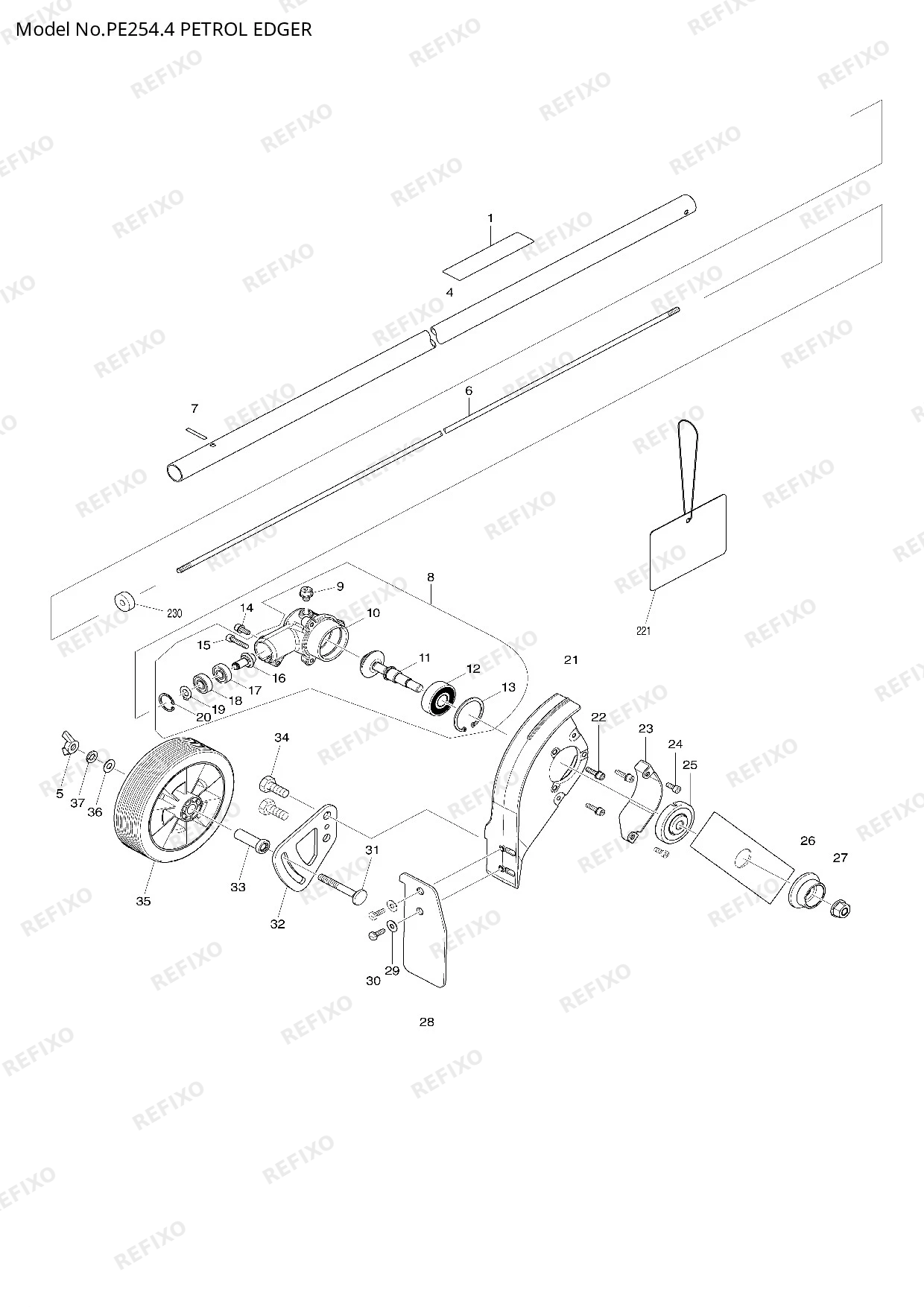 MAKITA PE254.4 — схема запчастей