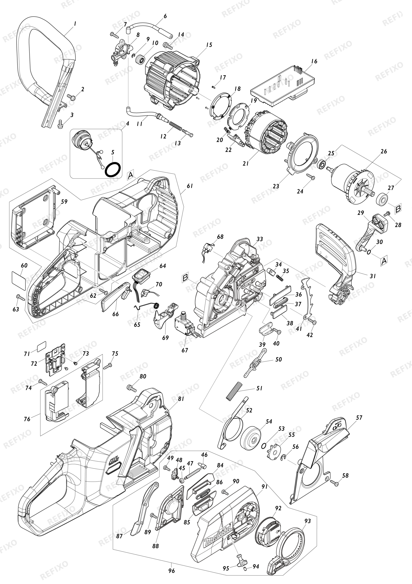 MAKITA UC015G — схема запчастей