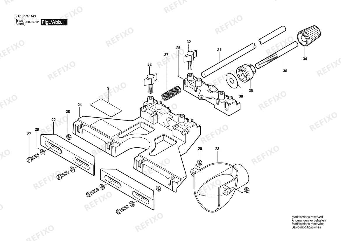 Bosch Führungsleiste RA1054 (2 610 997 149) — схема запчастей