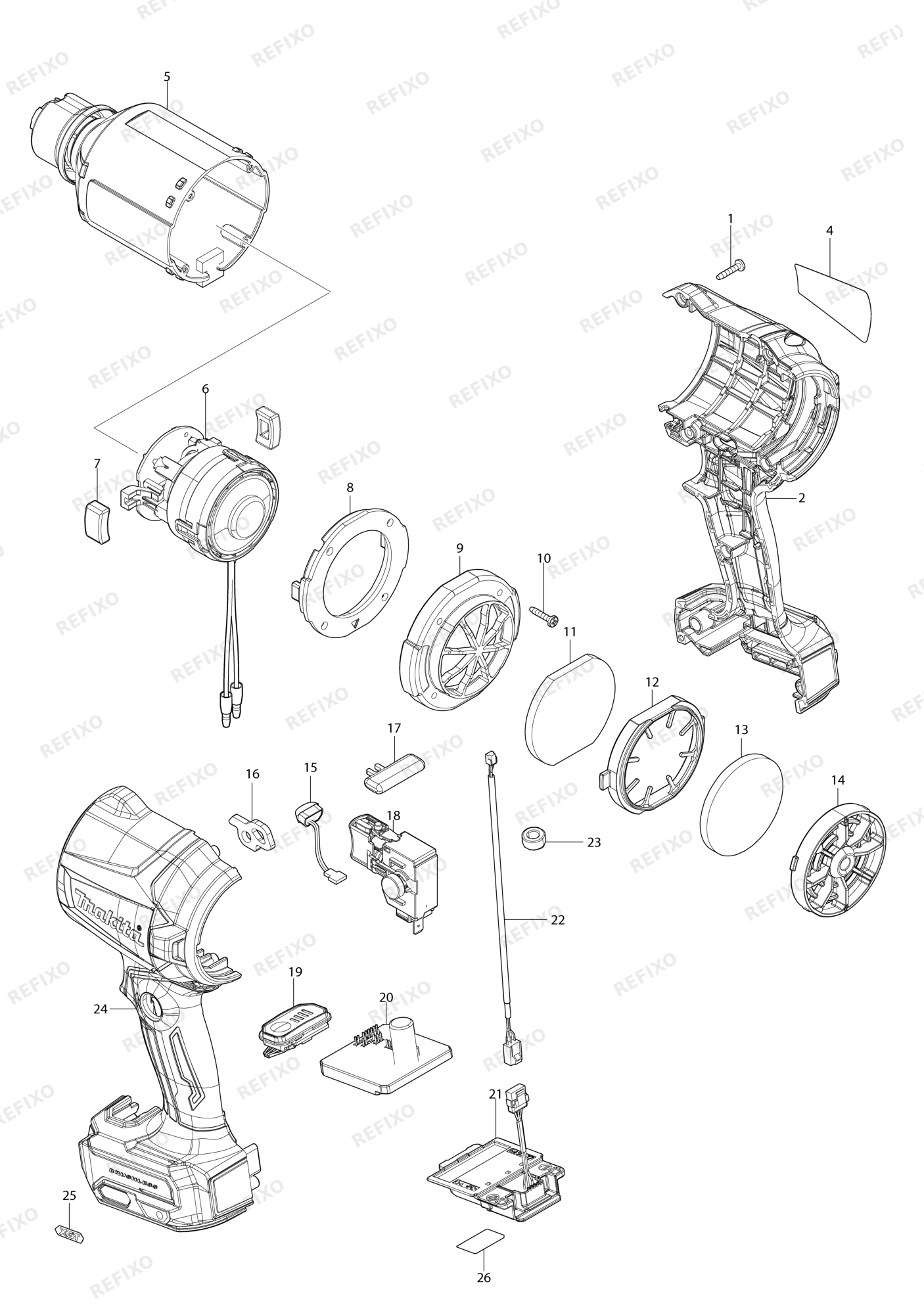 MAKITA AS001G — схема запчастей