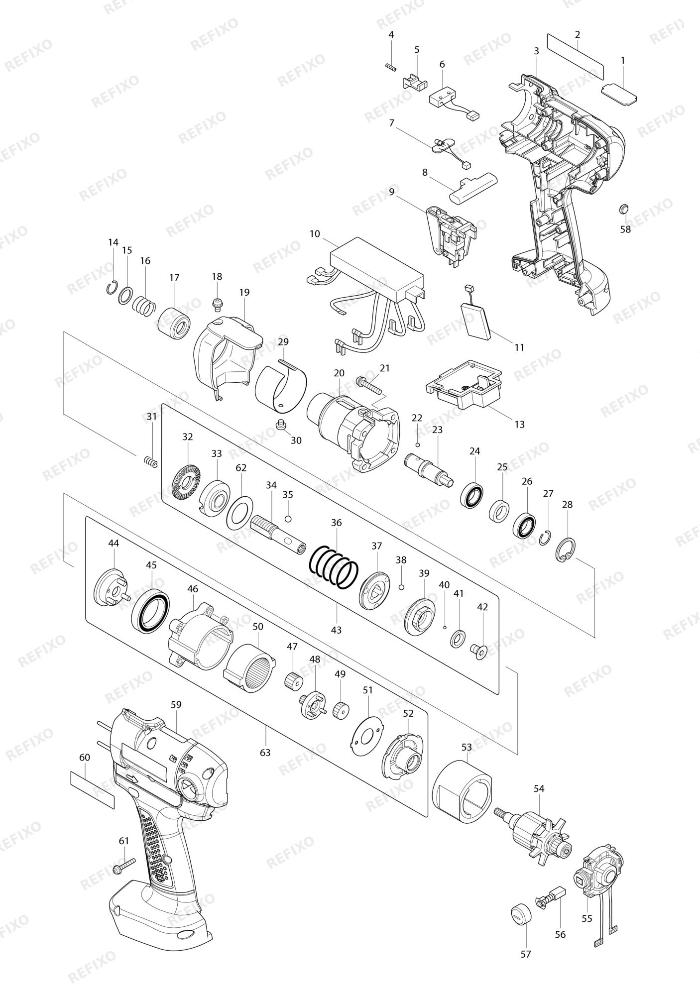 MAKITA DFT044F — схема запчастей