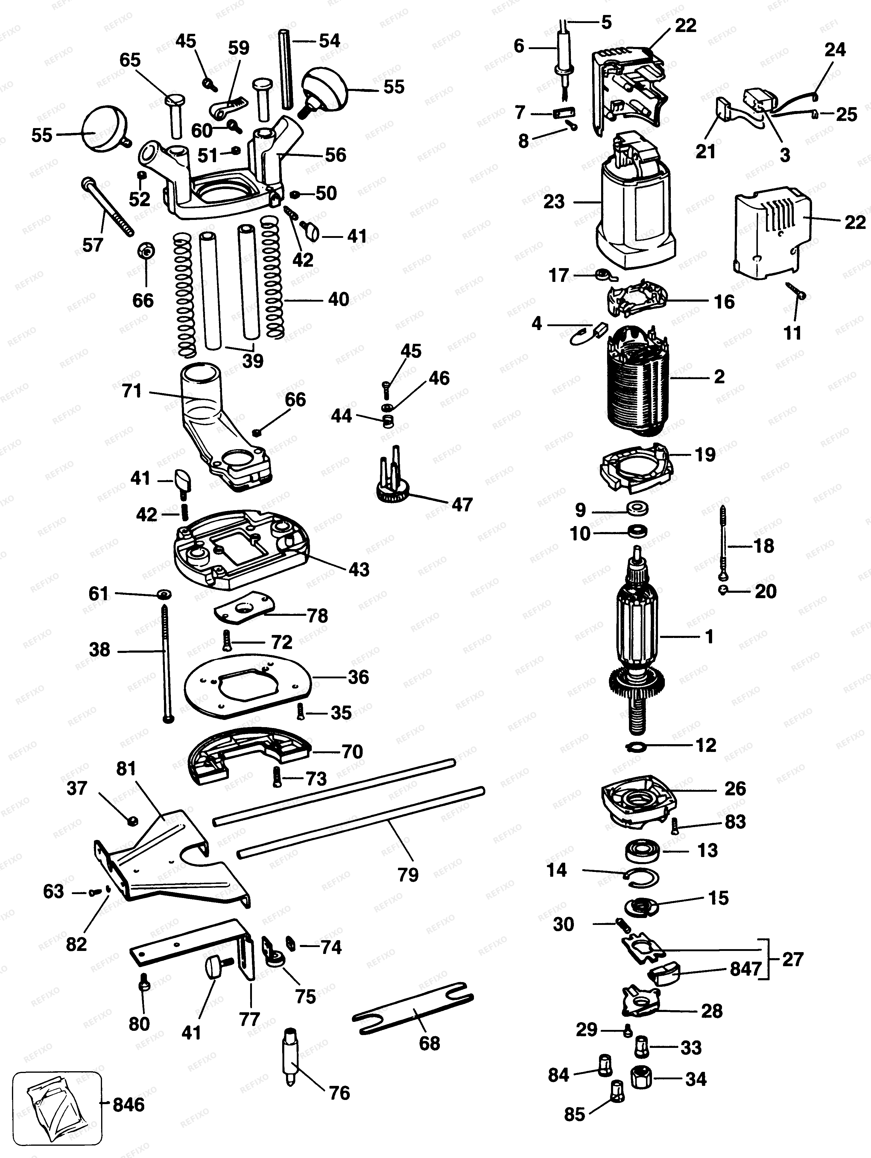 Black&Decker ФРЕЗЕР BD780 — схема запчастей
