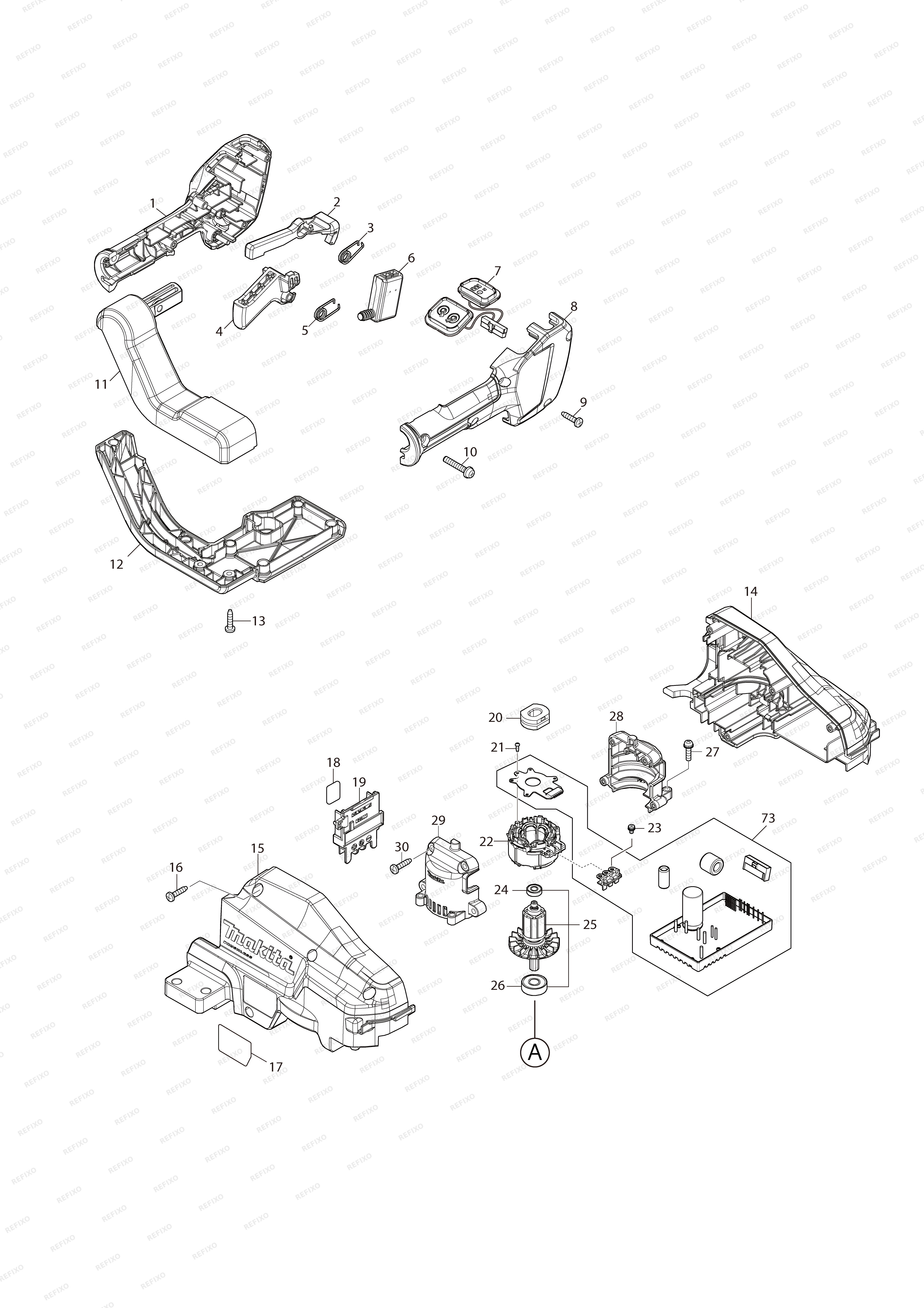 MAKITA DUH604S — схема запчастей