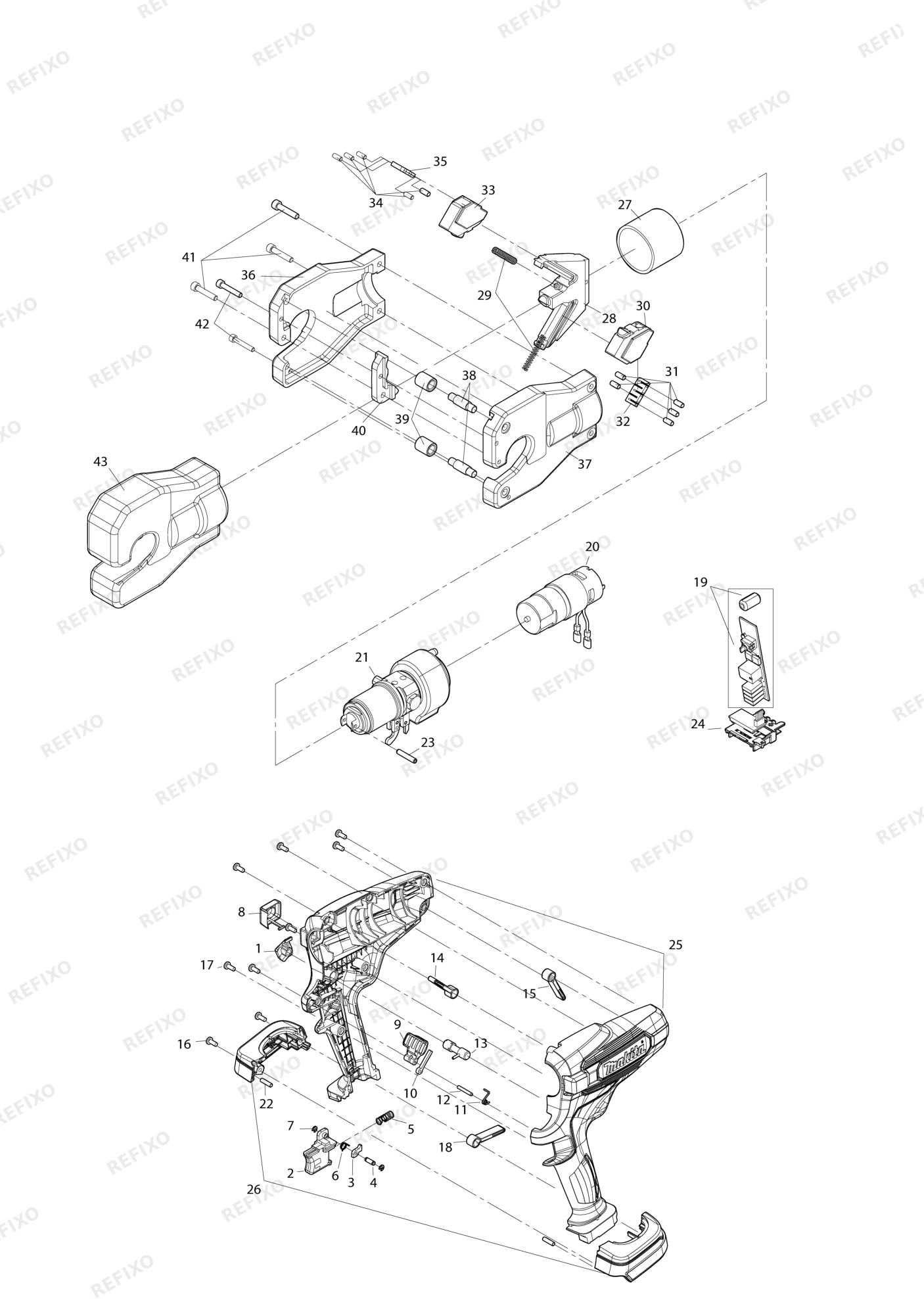 MAKITA DTC303 — схема запчастей