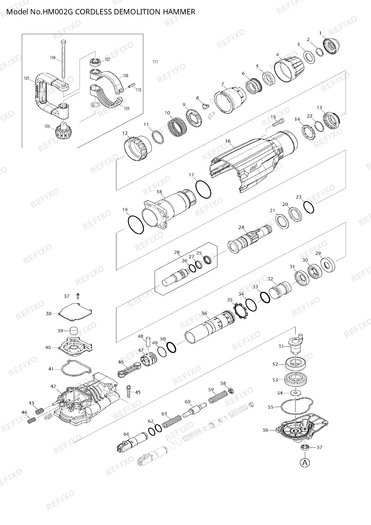 MAKITA HM002G — схема запчастей