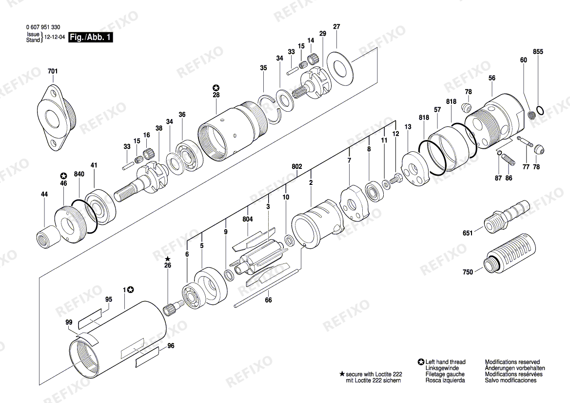 Bosch Einbaumotor 370 WATT-SERIE (0 607 951 330) — схема запчастей