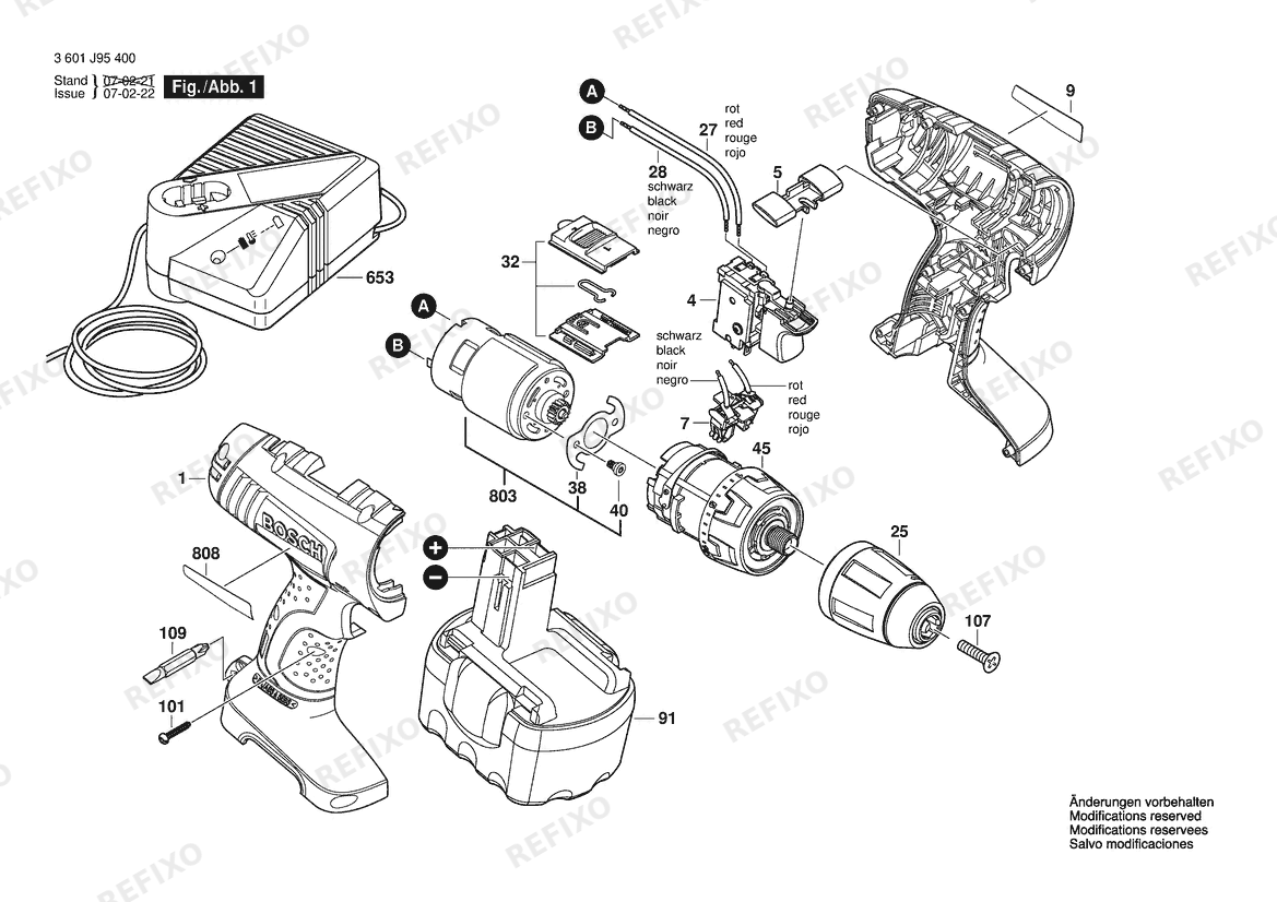 Bosch Аккумуляторный шуруповёрт GSR 14,4 V | 14.4 V | 001 - EU (3 601 J95 401) — схема запчастей