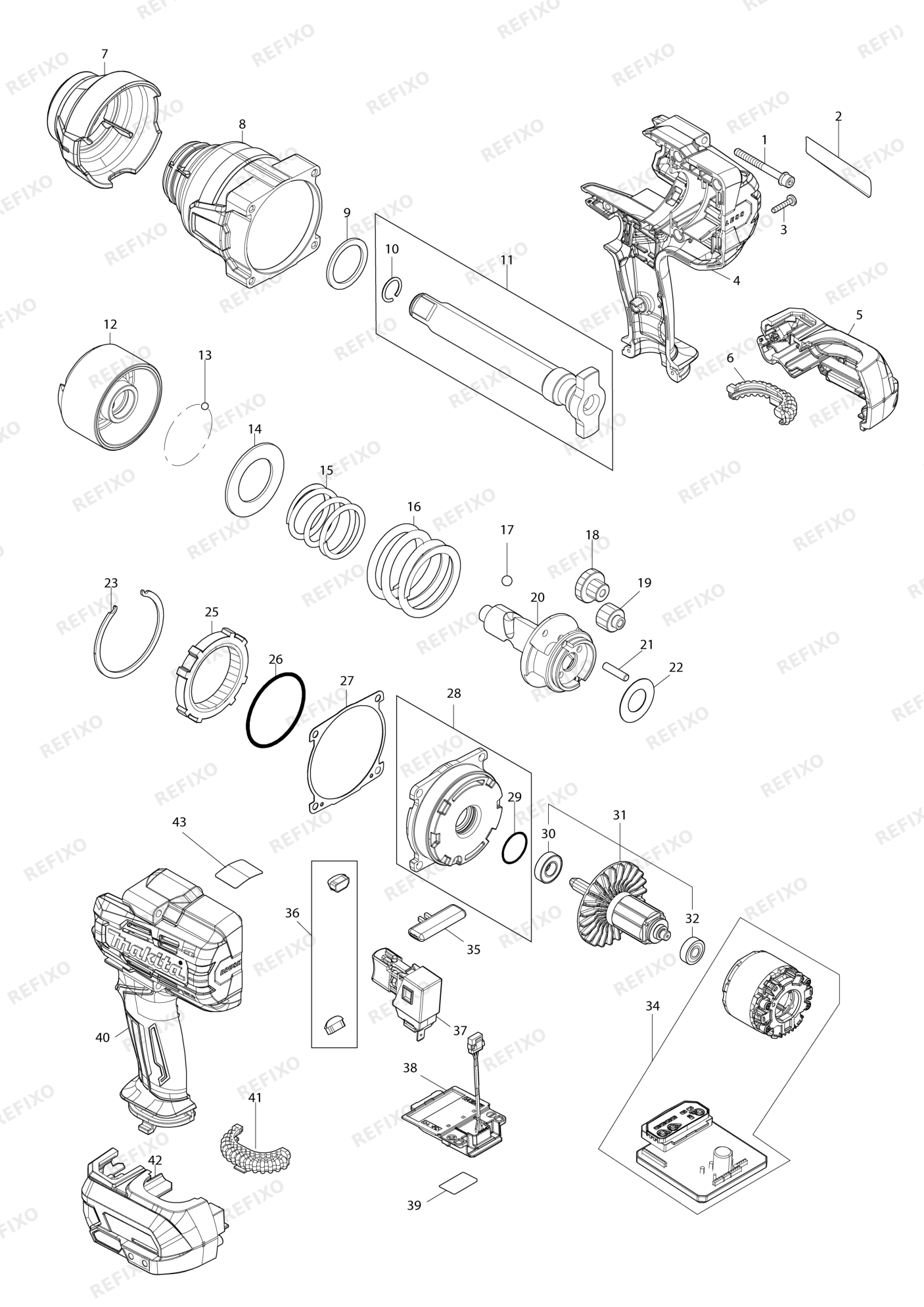 MAKITA TW011G — схема запчастей