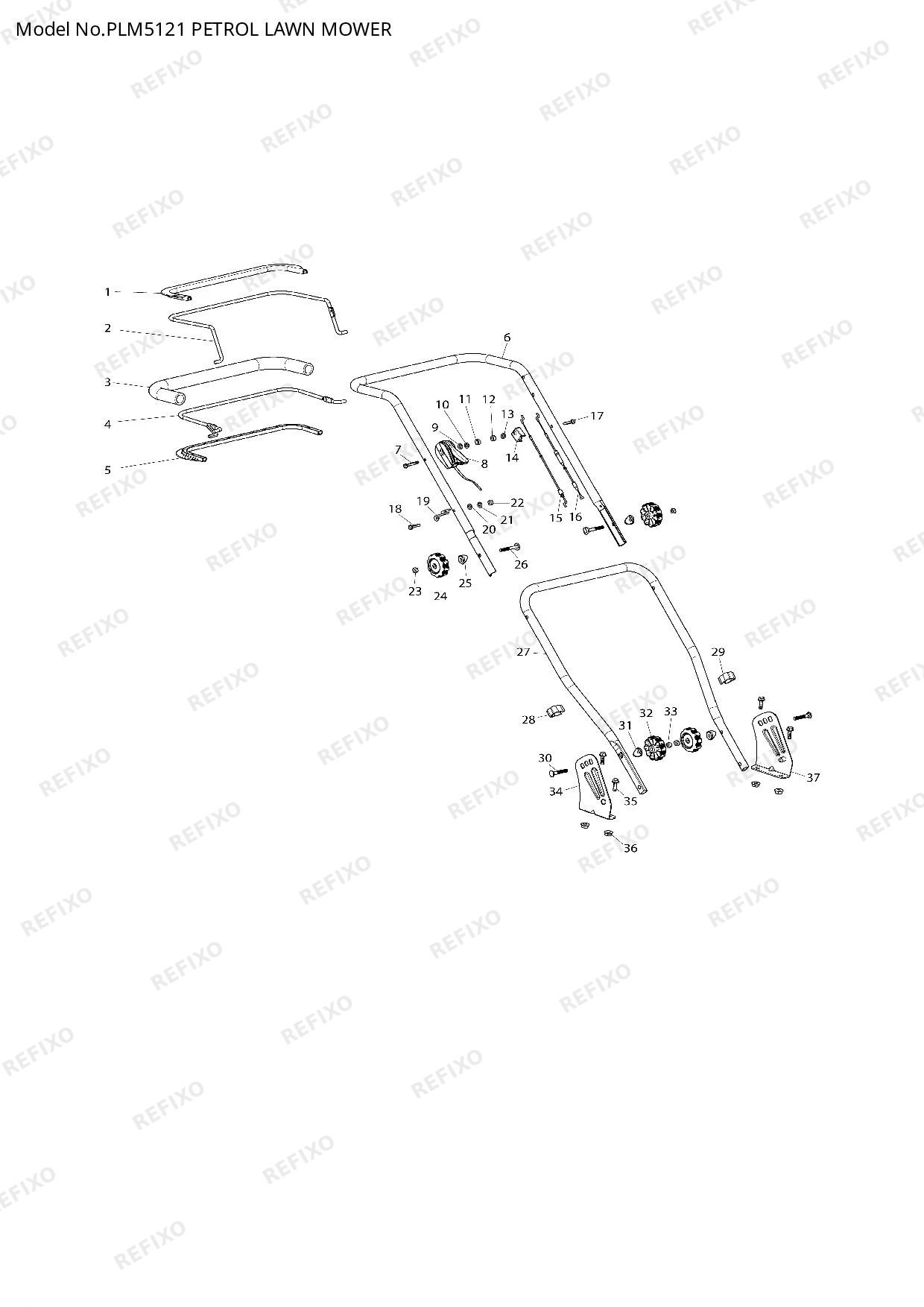 MAKITA PLM5121 — схема запчастей