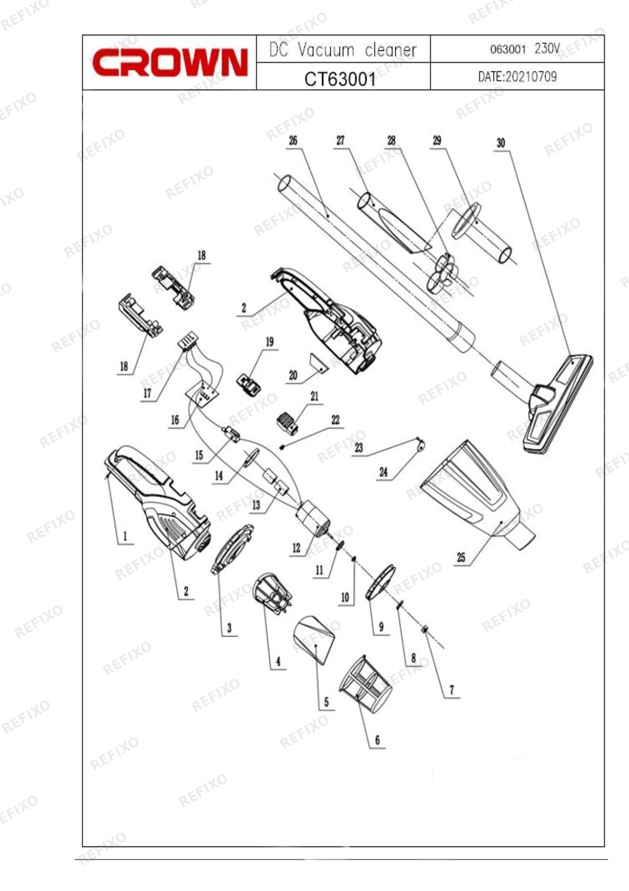 CROWN CT63001HX — схема запчастей