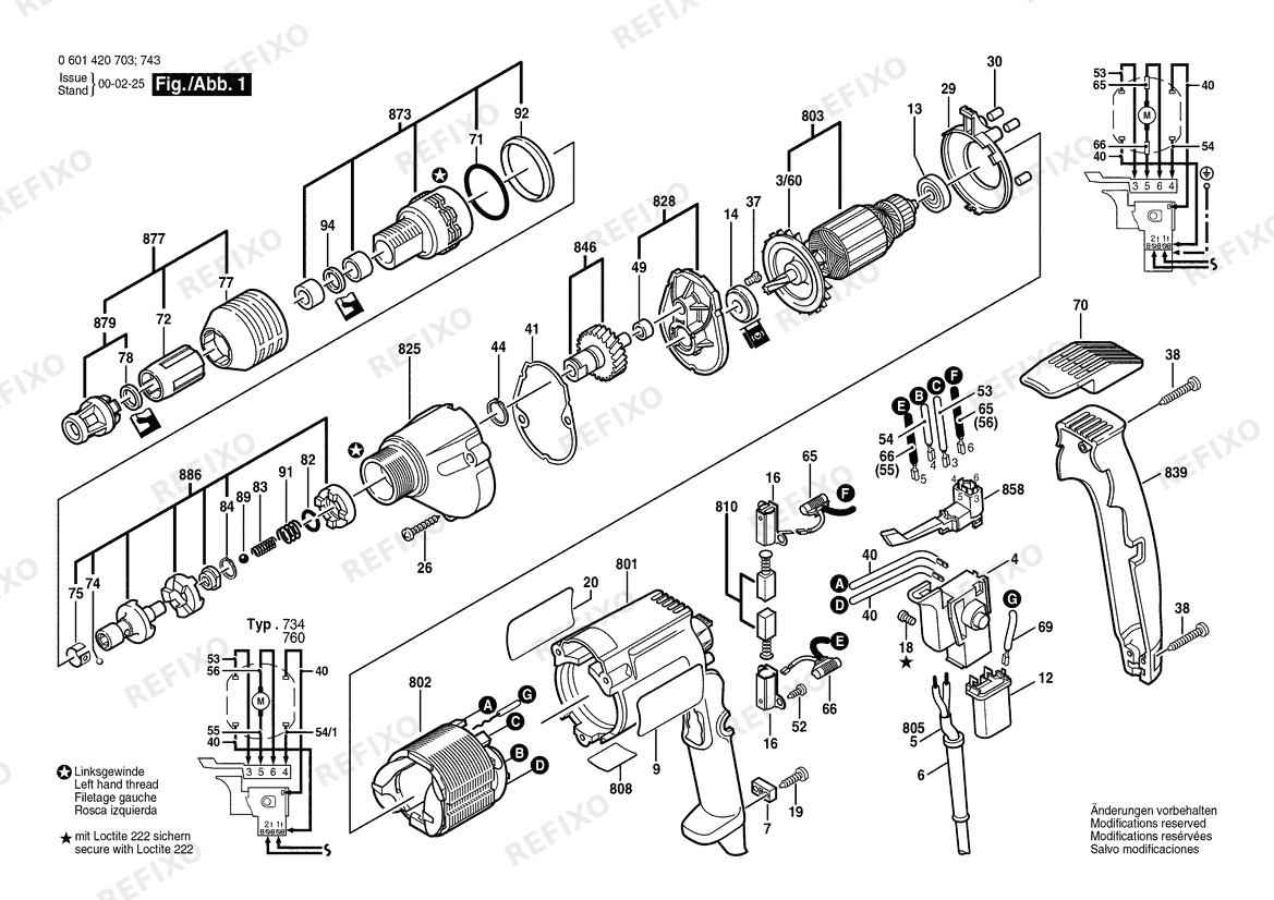 Bosch Шуруповёрт GSR 6-40 TE | 127 V | 063 - BR (0 601 420 716) — схема запчастей