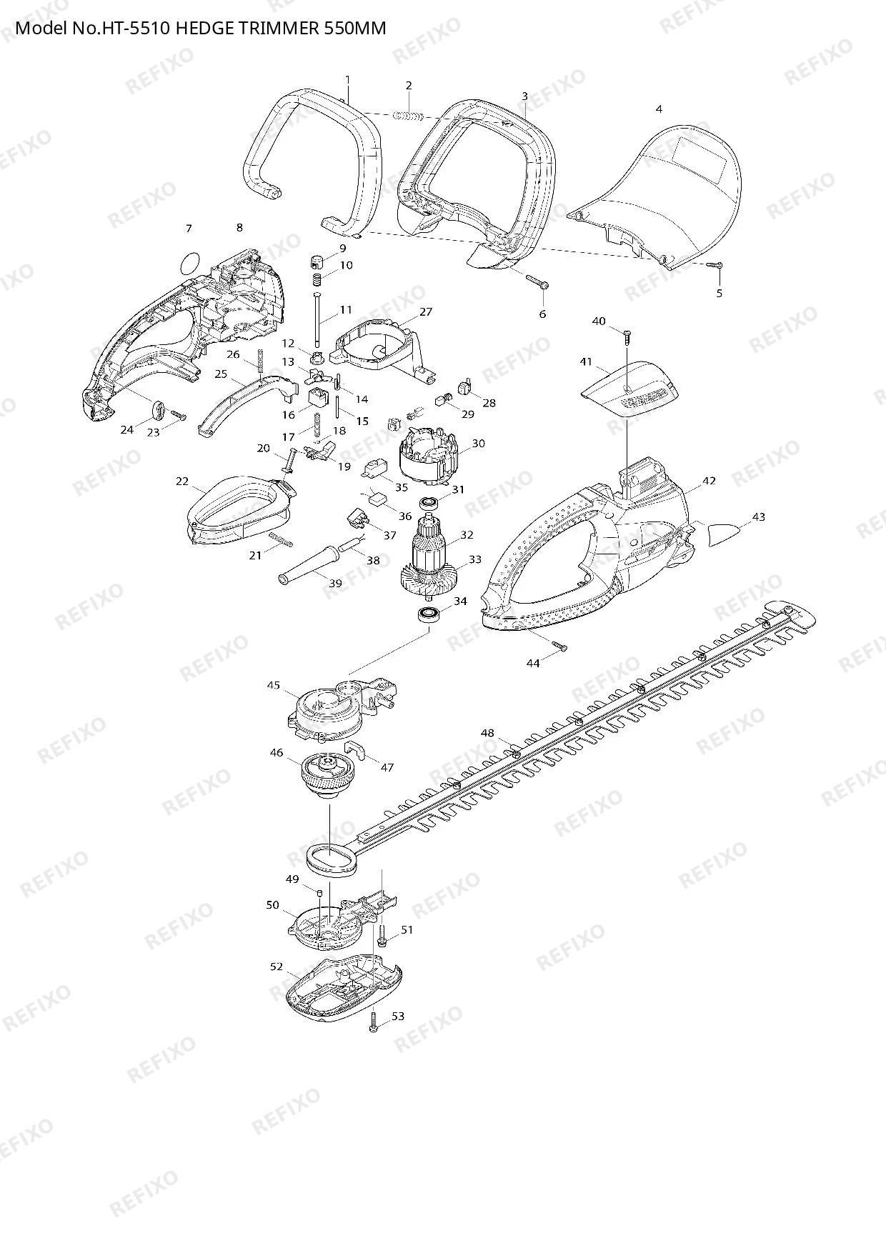 MAKITA HT 5510 — схема запчастей