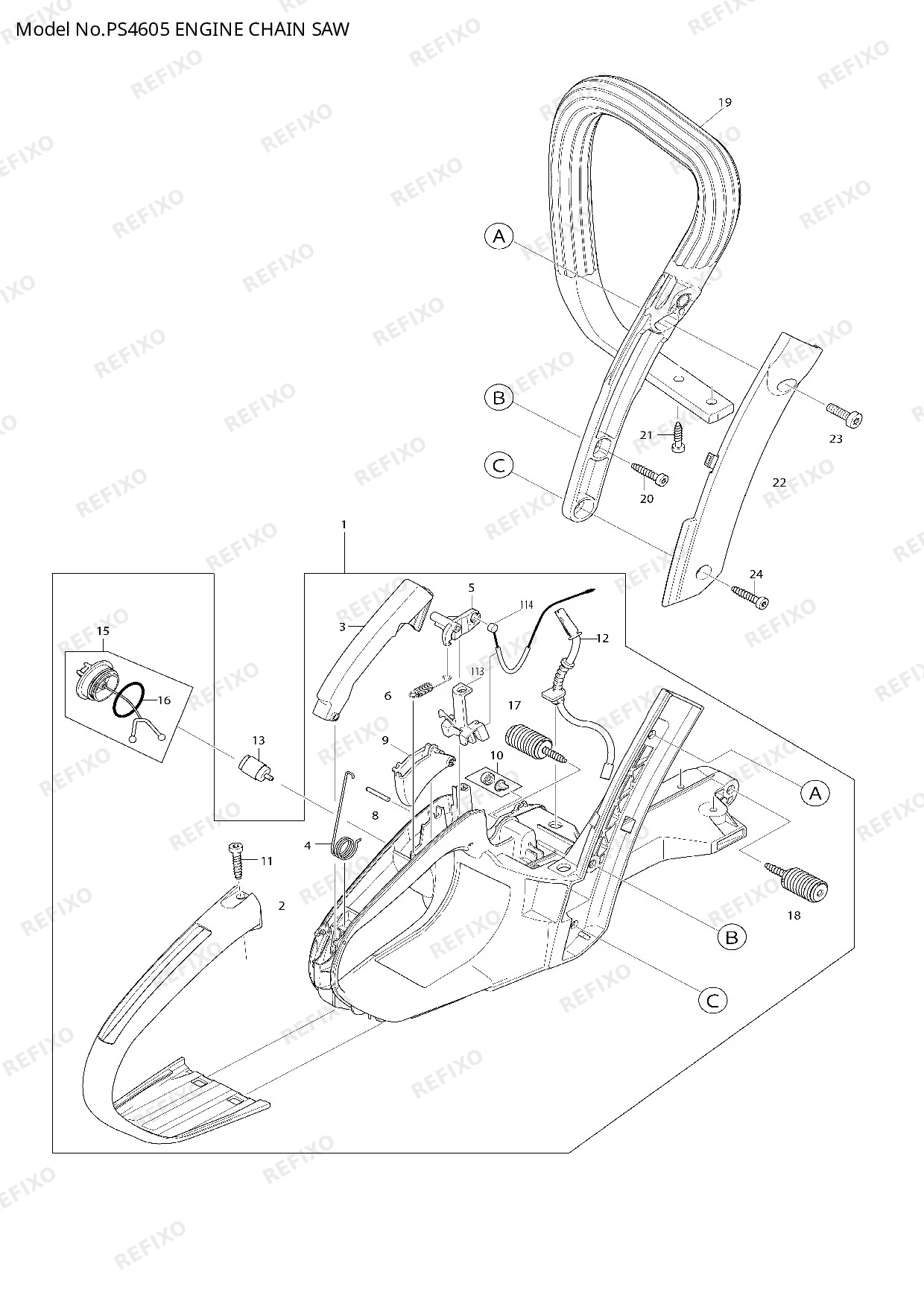 MAKITA PS 4605 — схема запчастей
