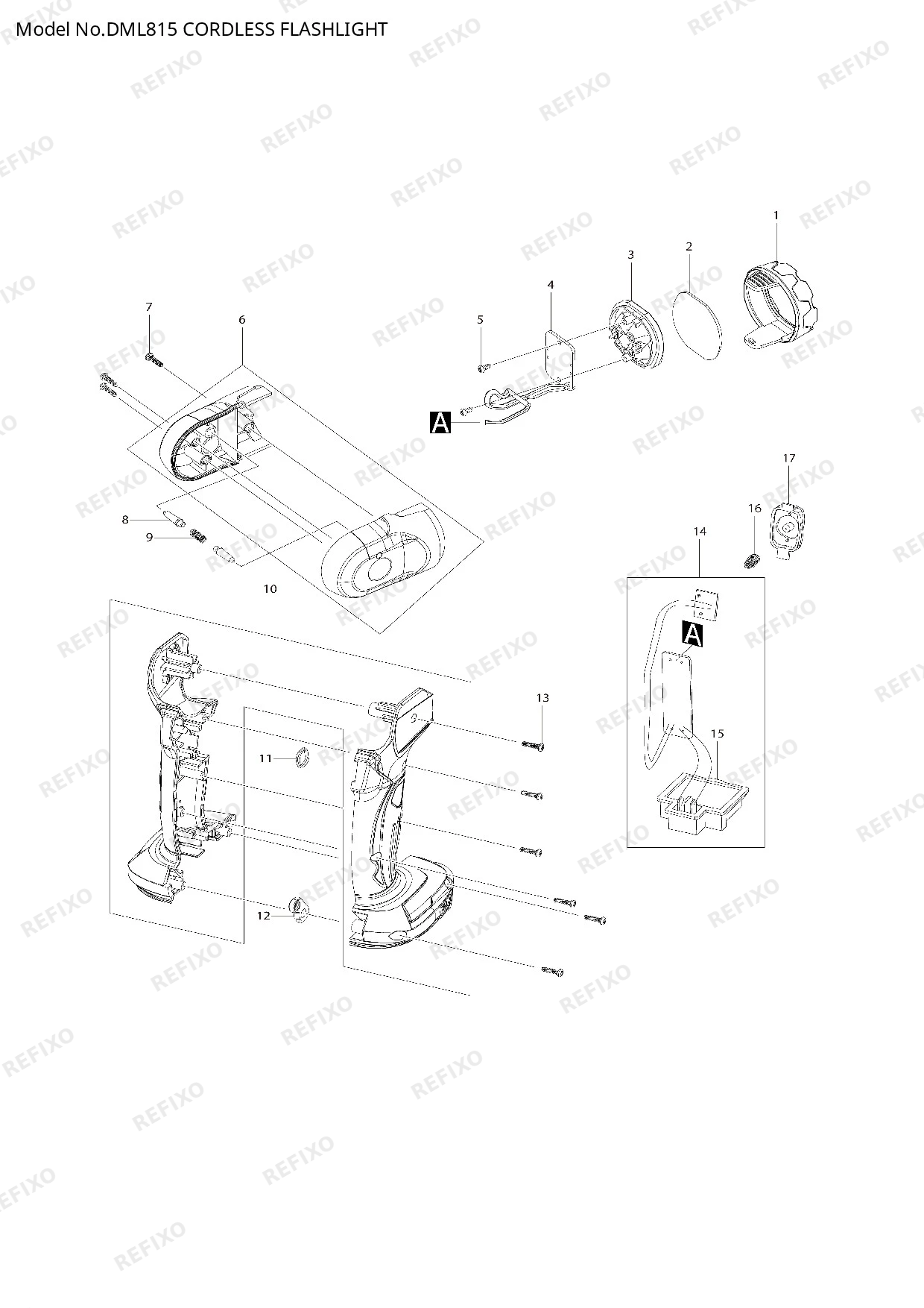 MAKITA DML815 — схема запчастей