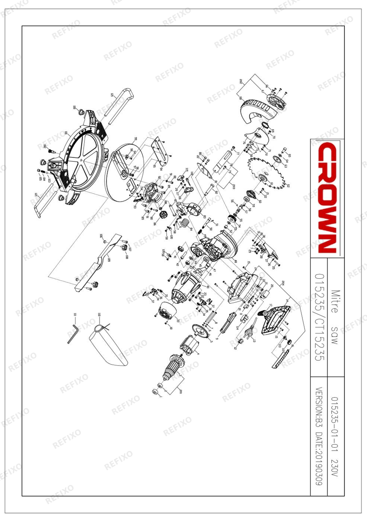 CROWN CT15235 — схема запчастей
