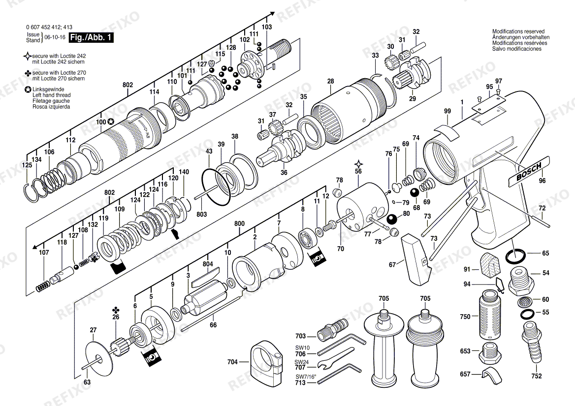 Bosch Pw- шуруповёрт -Ind 550 WATT-SERIE (0 607 452 413) — схема запчастей