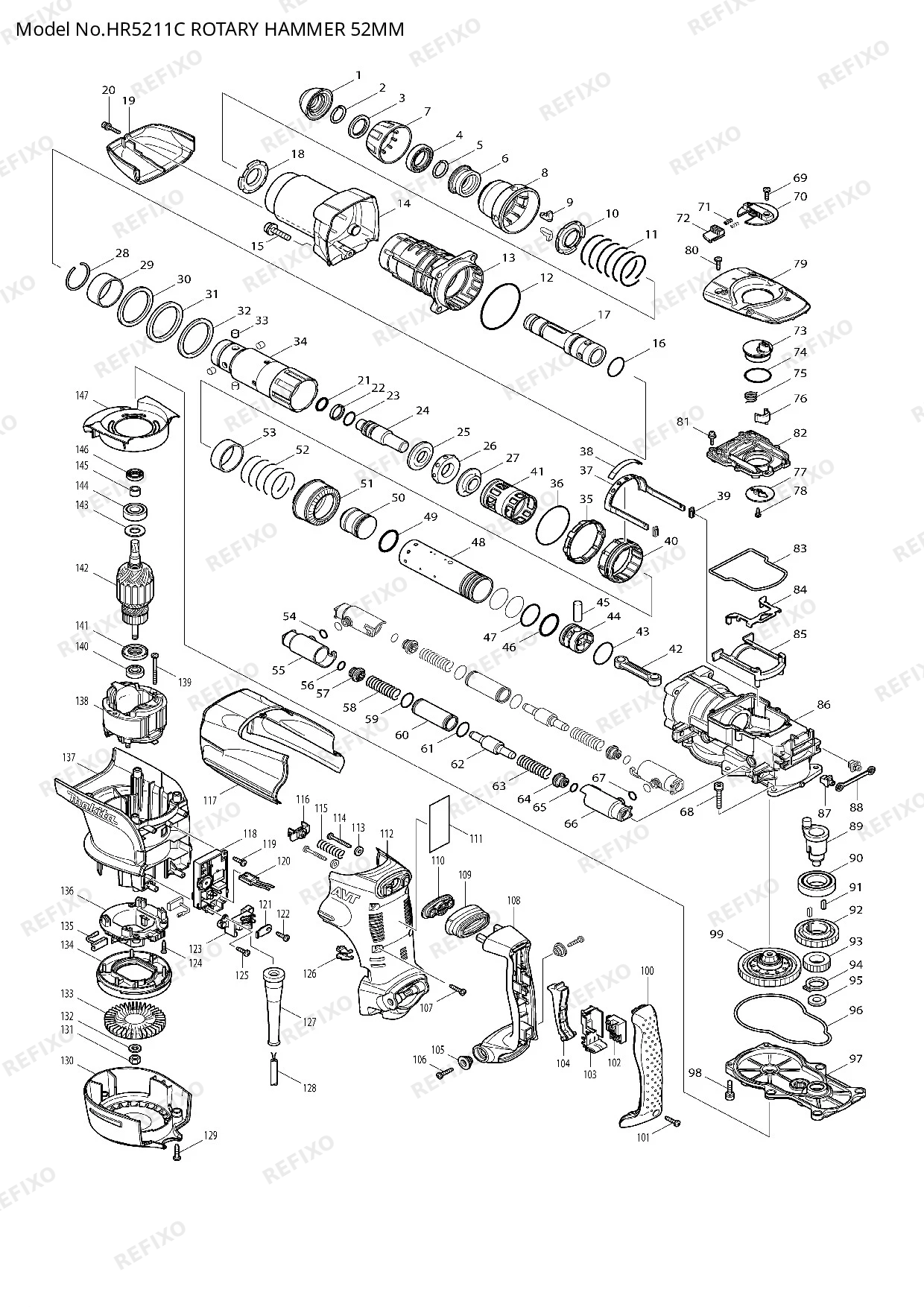 MAKITA HR5211C — схема запчастей