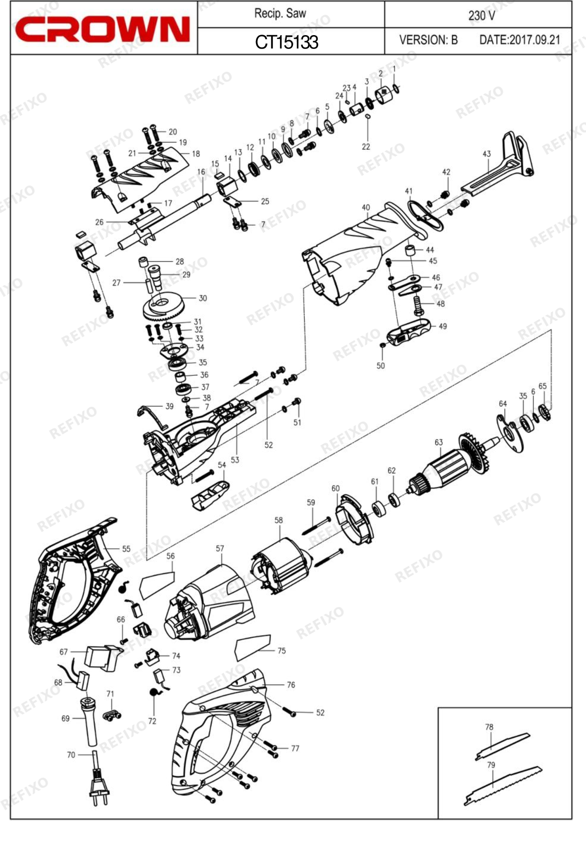 CROWN CT15133 — схема запчастей