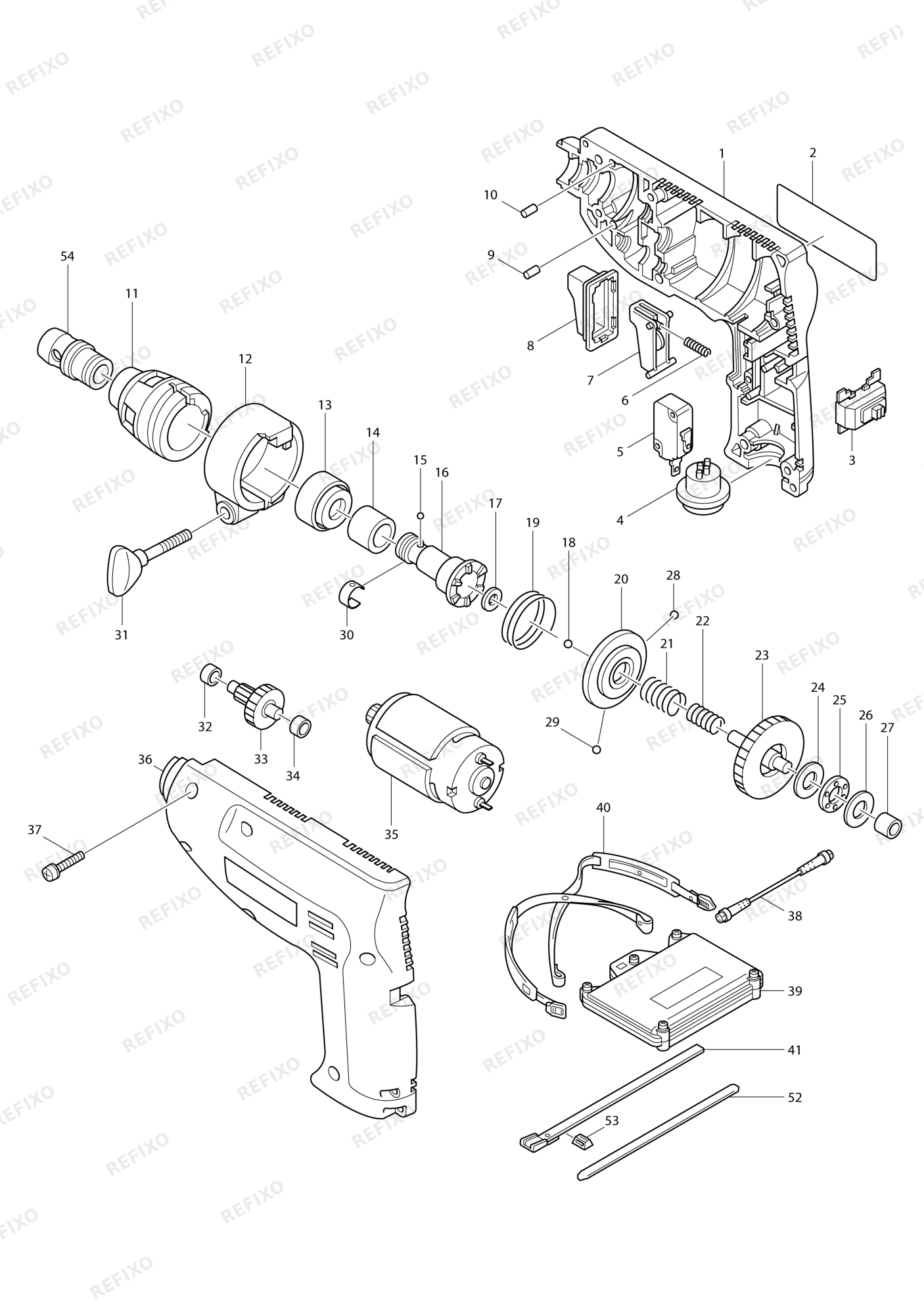 MAKITA 6811D — схема запчастей