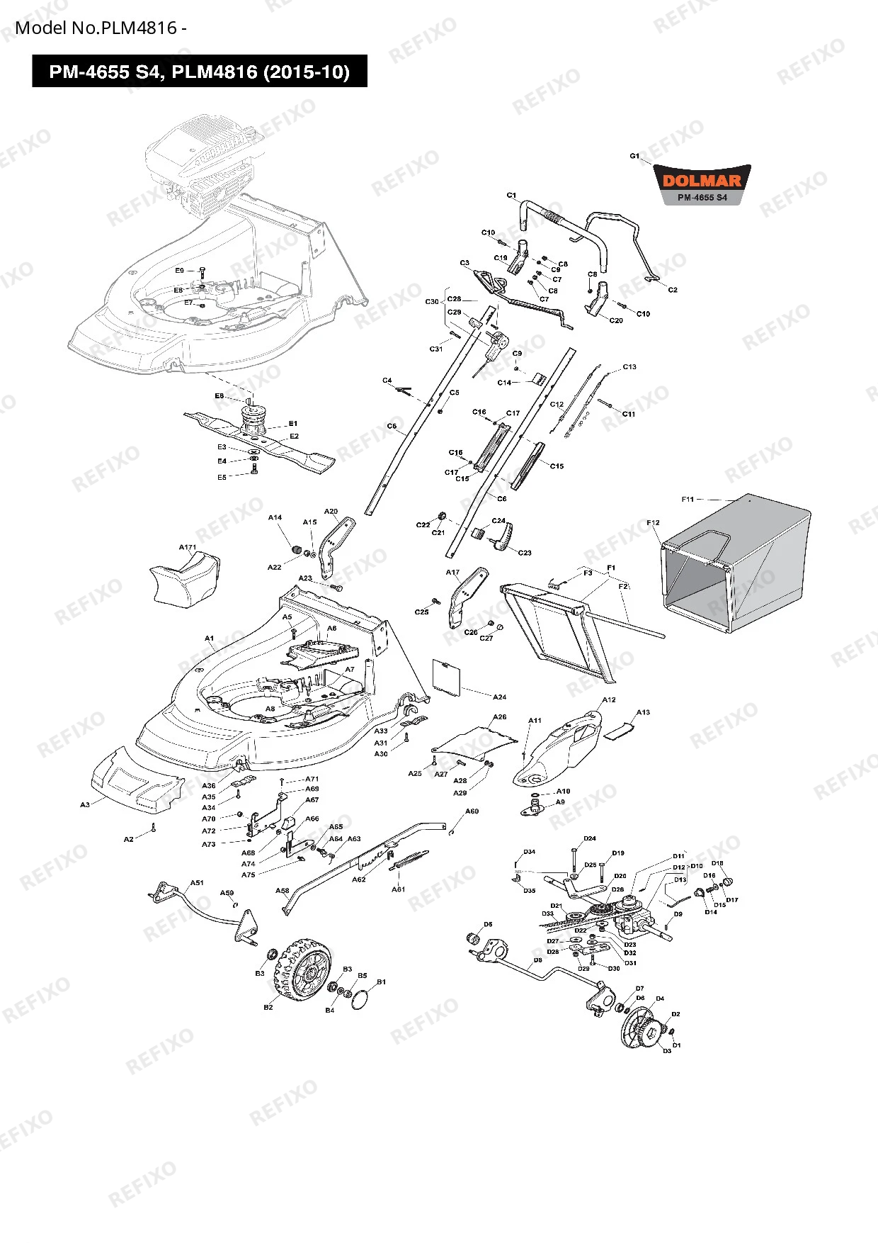 MAKITA PLM4816 — схема запчастей
