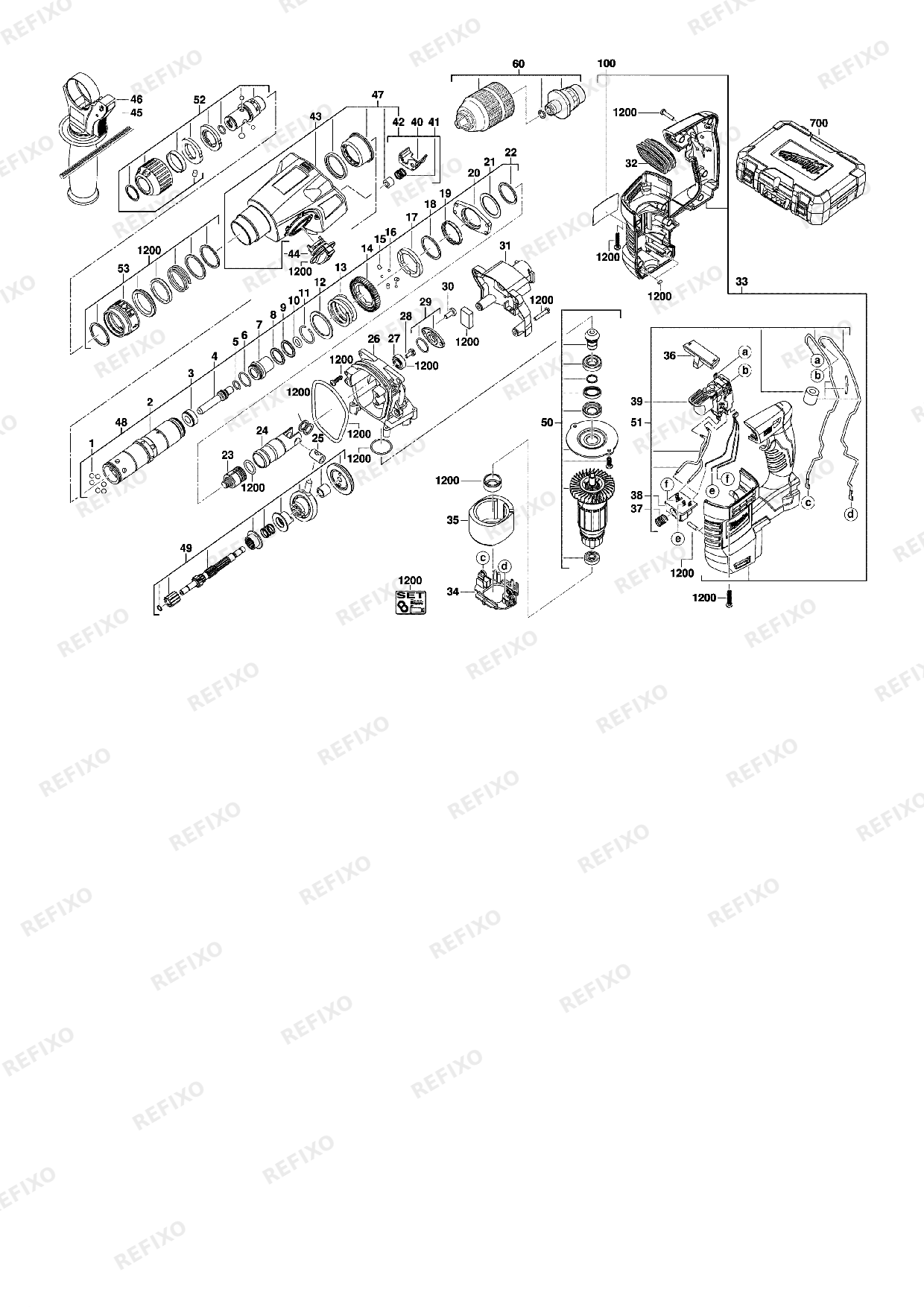 MILWAUKEE HD18HX 0 4933408320 4000428696 — схема запчастей