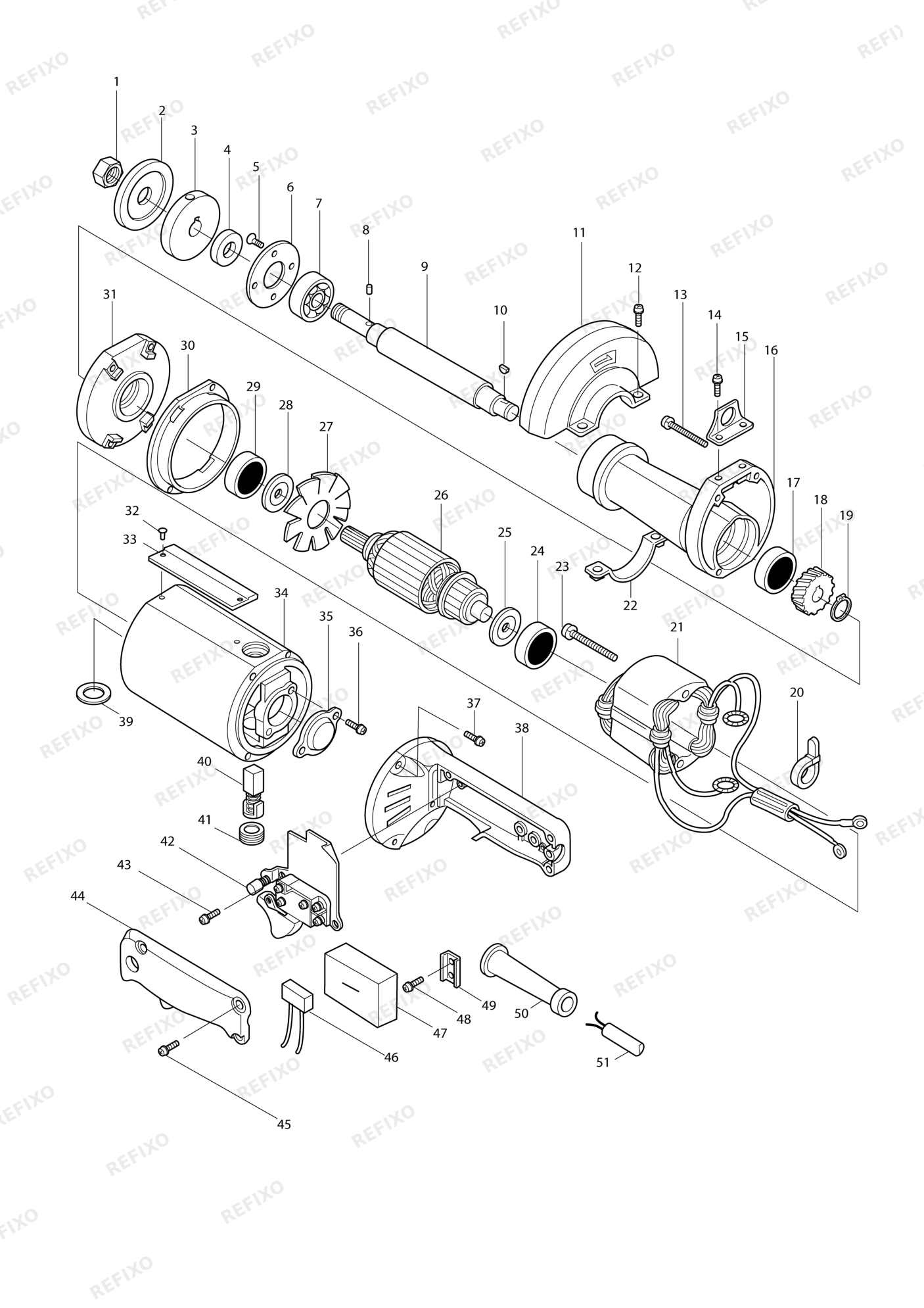 MAKITA 9105 — схема запчастей