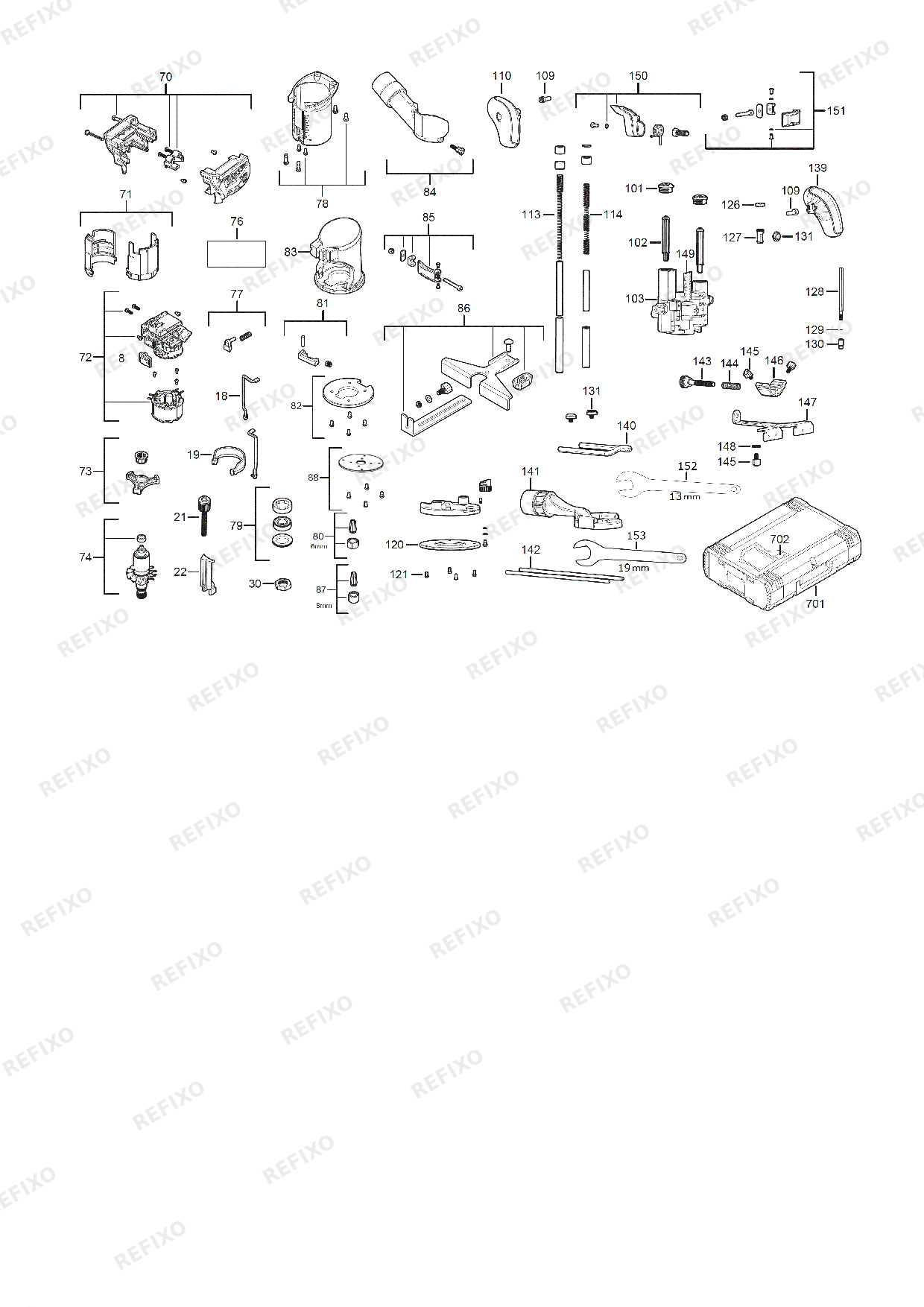 MILWAUKEE M18FTR8 0X 4933479073 4000483496 — схема запчастей
