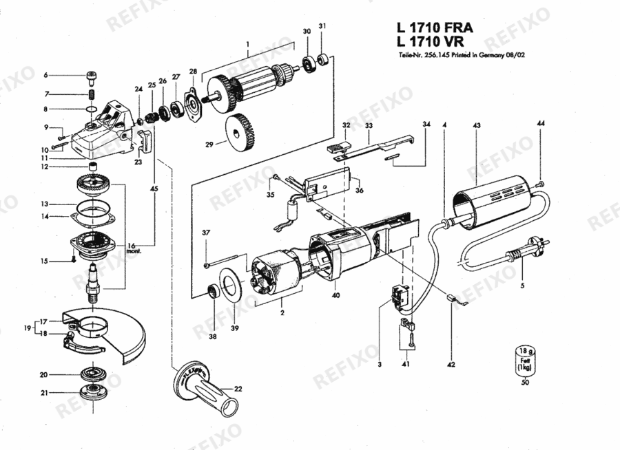 Flex L 1710 FRA 230CEE 259733 — схема запчастей