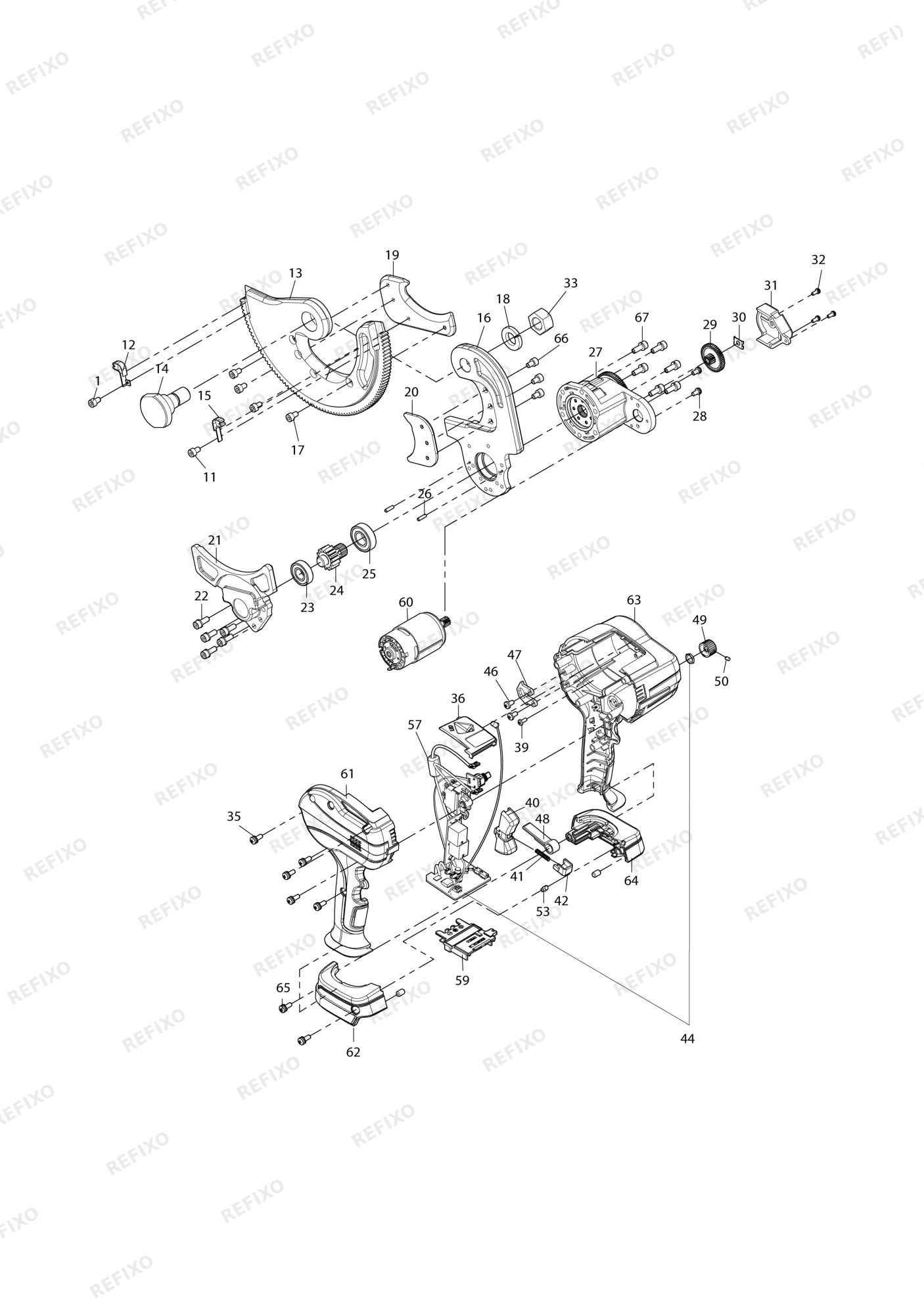 MAKITA DTC103 — схема запчастей