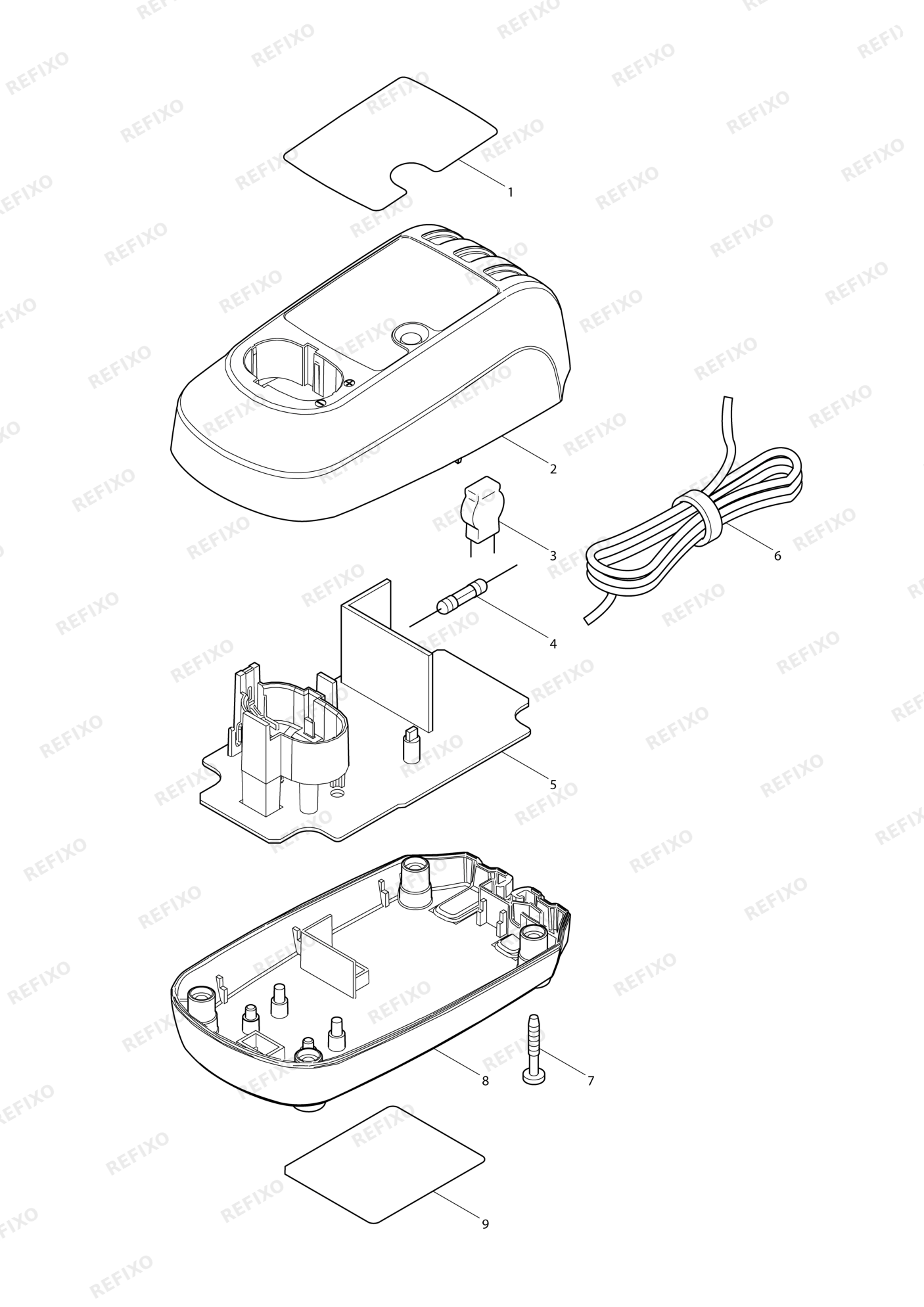 MAKITA DC07SA — схема запчастей