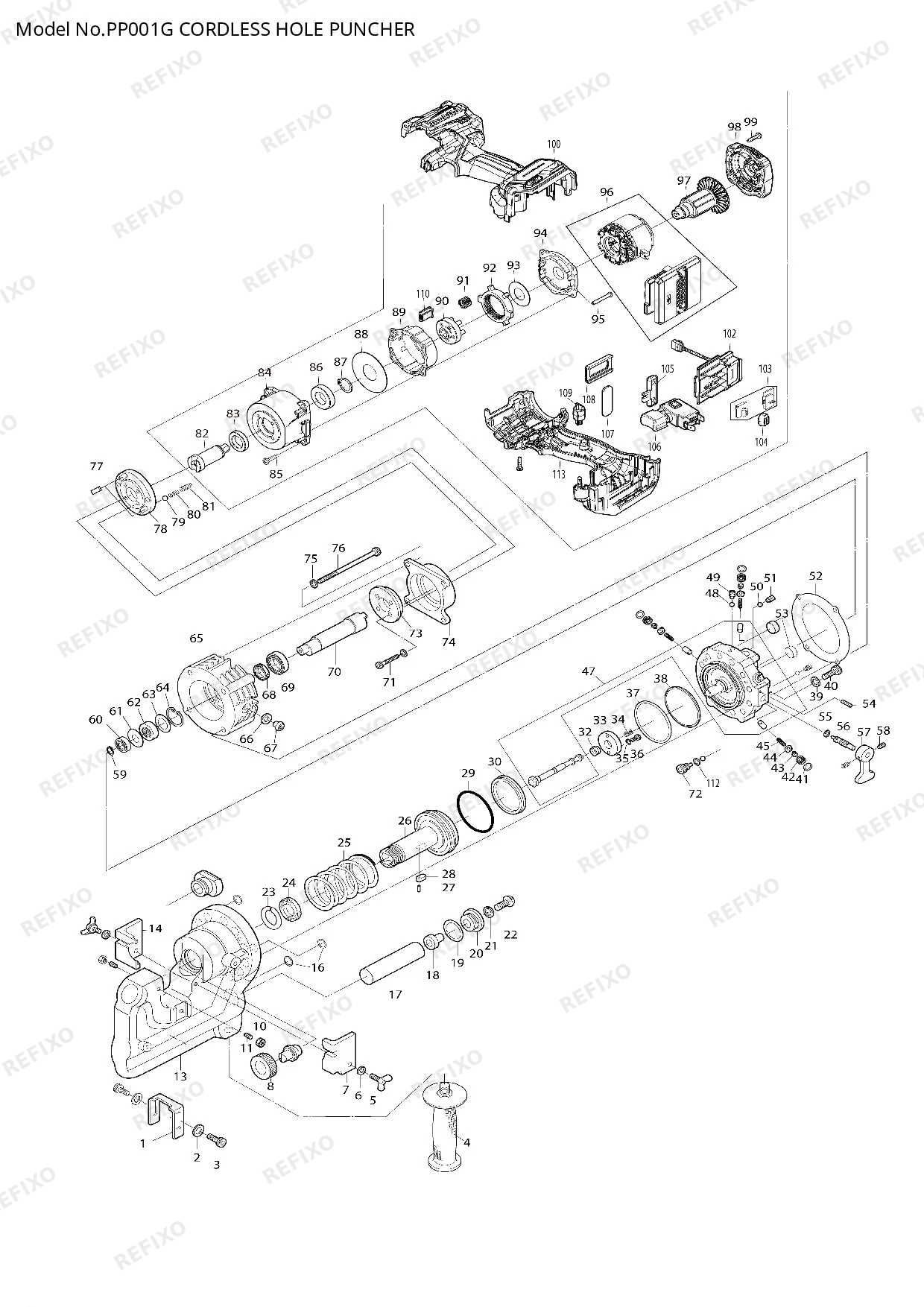 MAKITA PP001G — схема запчастей