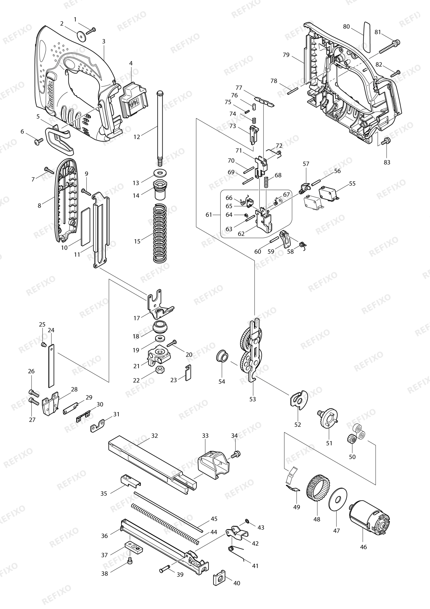 MAKITA BST110 — схема запчастей