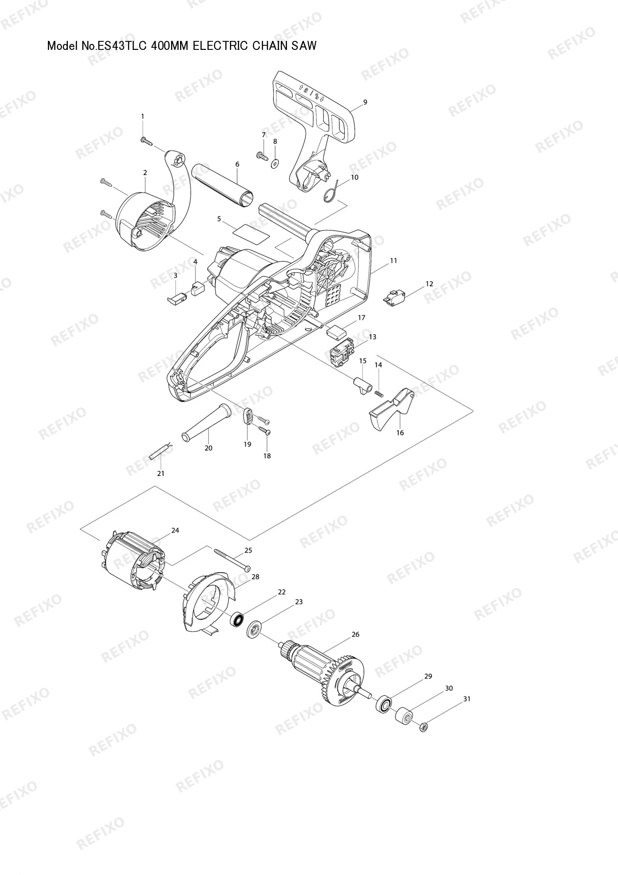 MAKITA ES 43TLC — схема запчастей