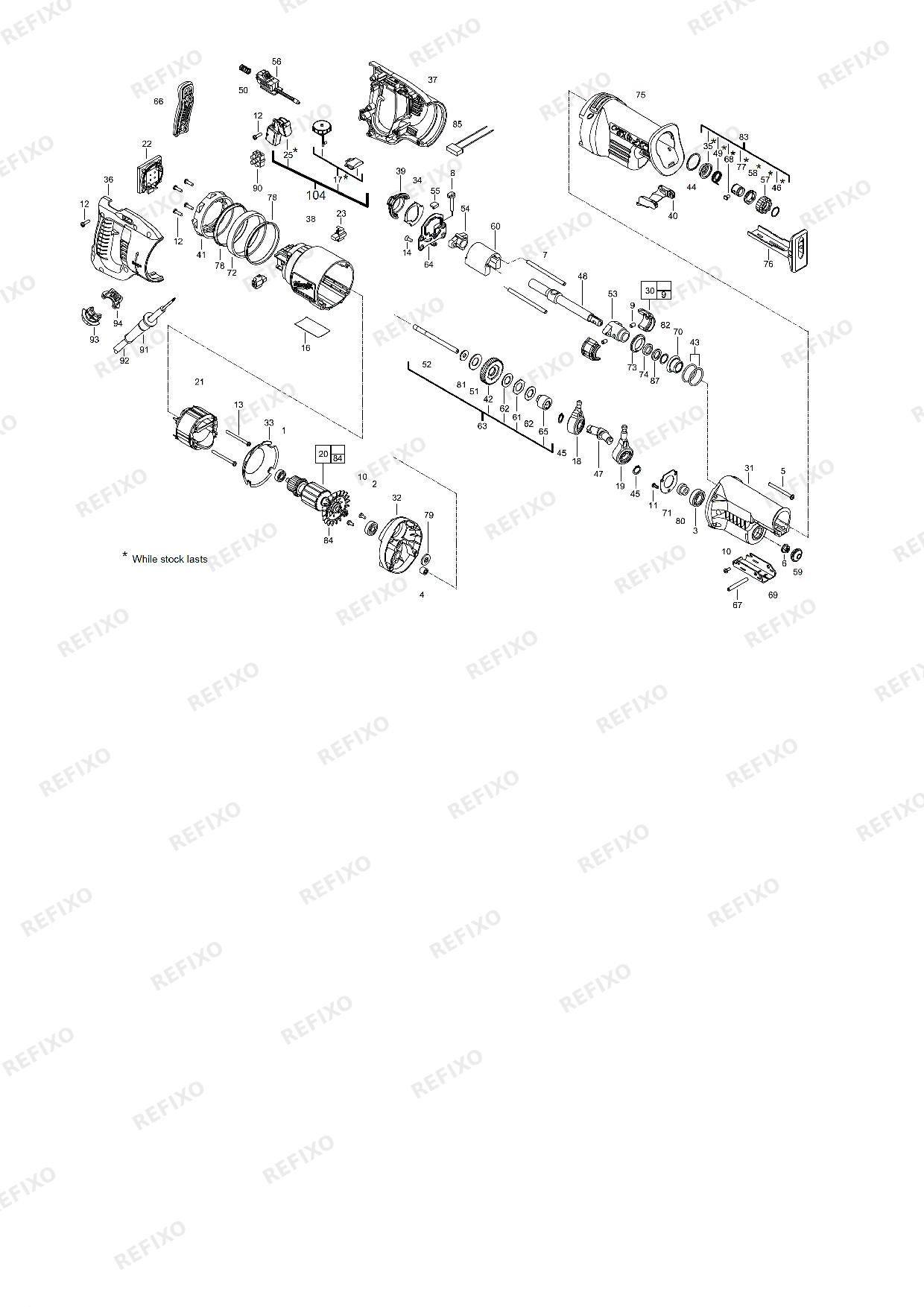 MILWAUKEE SSPE1300RX 220 240V EU 4933440590 4000440591 — схема запчастей