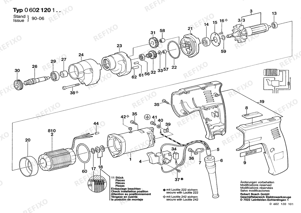 Bosch Дрель HBM 55/1 (0 602 120 107) — схема запчастей
