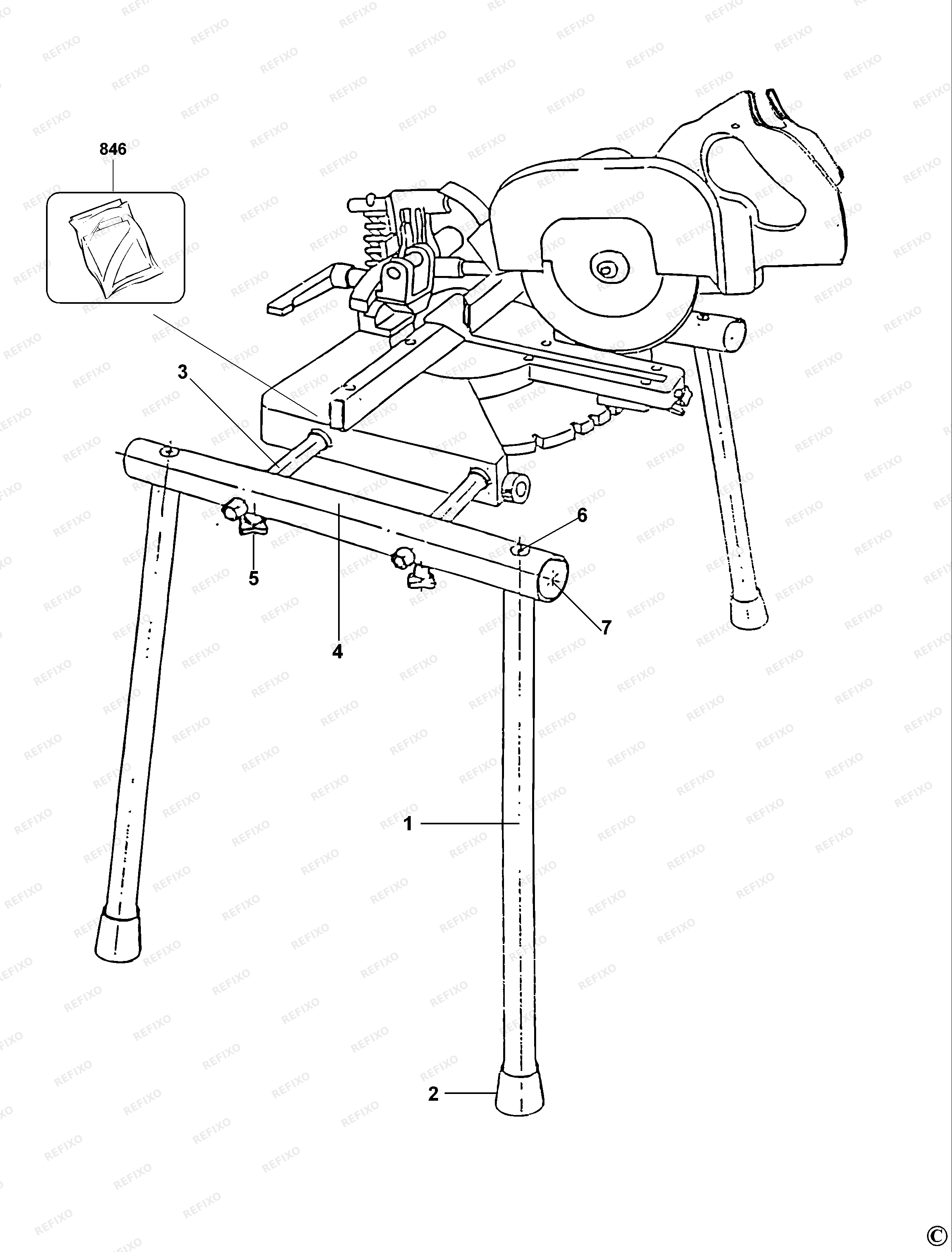 DeWalt ОПОРЫ (НОЖКИ) СТЕНДА DE3493 — схема запчастей