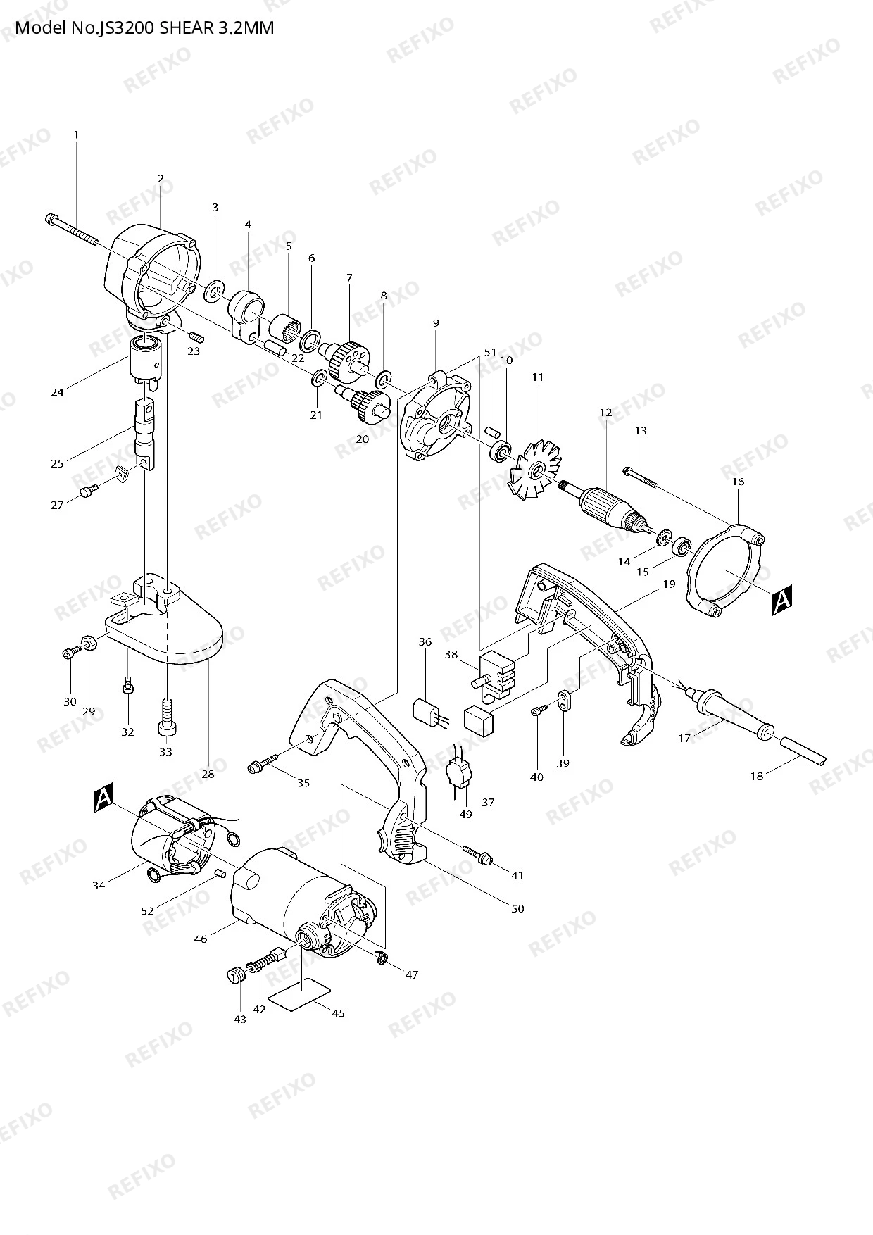 MAKITA JS3200 — схема запчастей