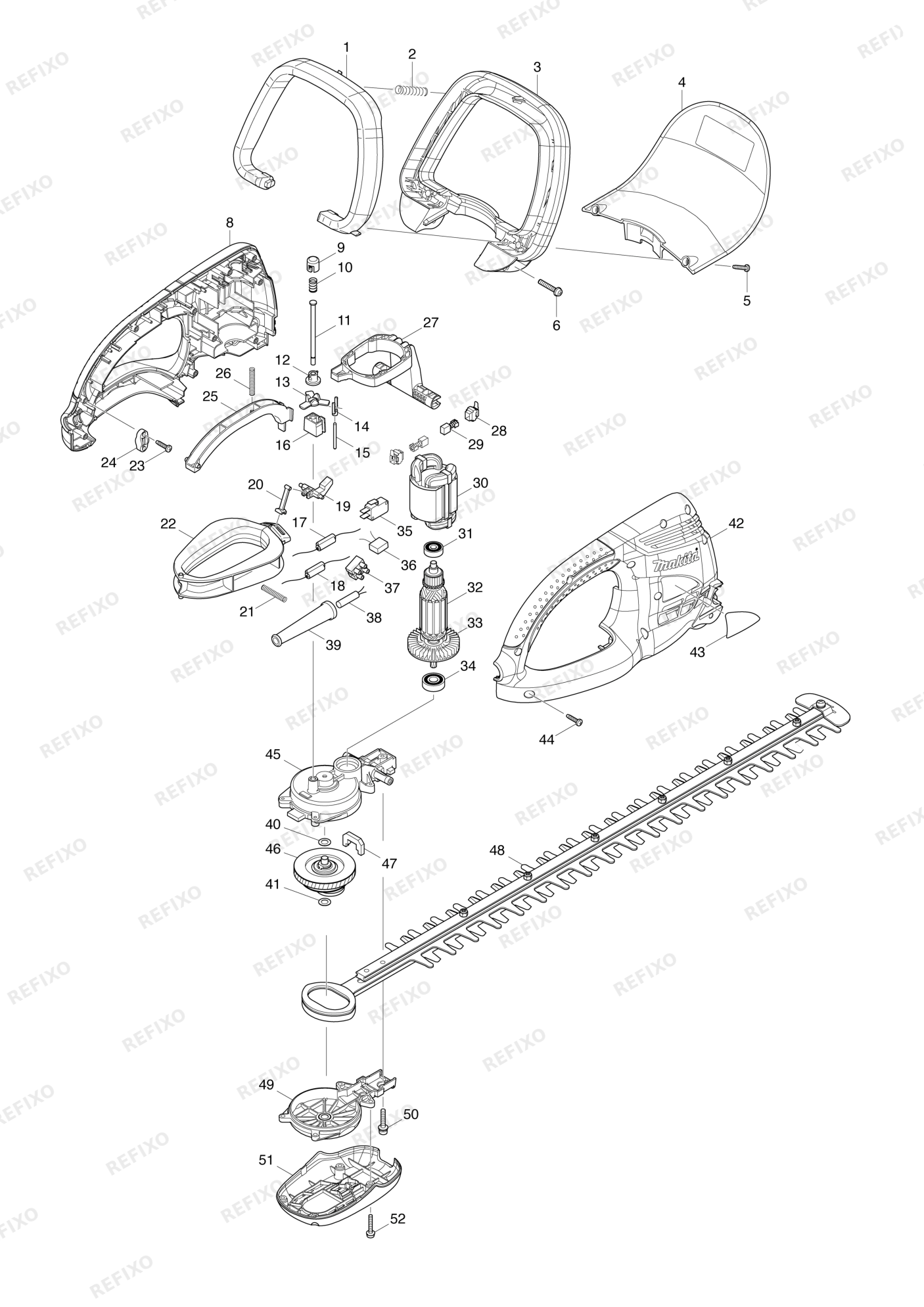 MAKITA UH6570 — схема запчастей