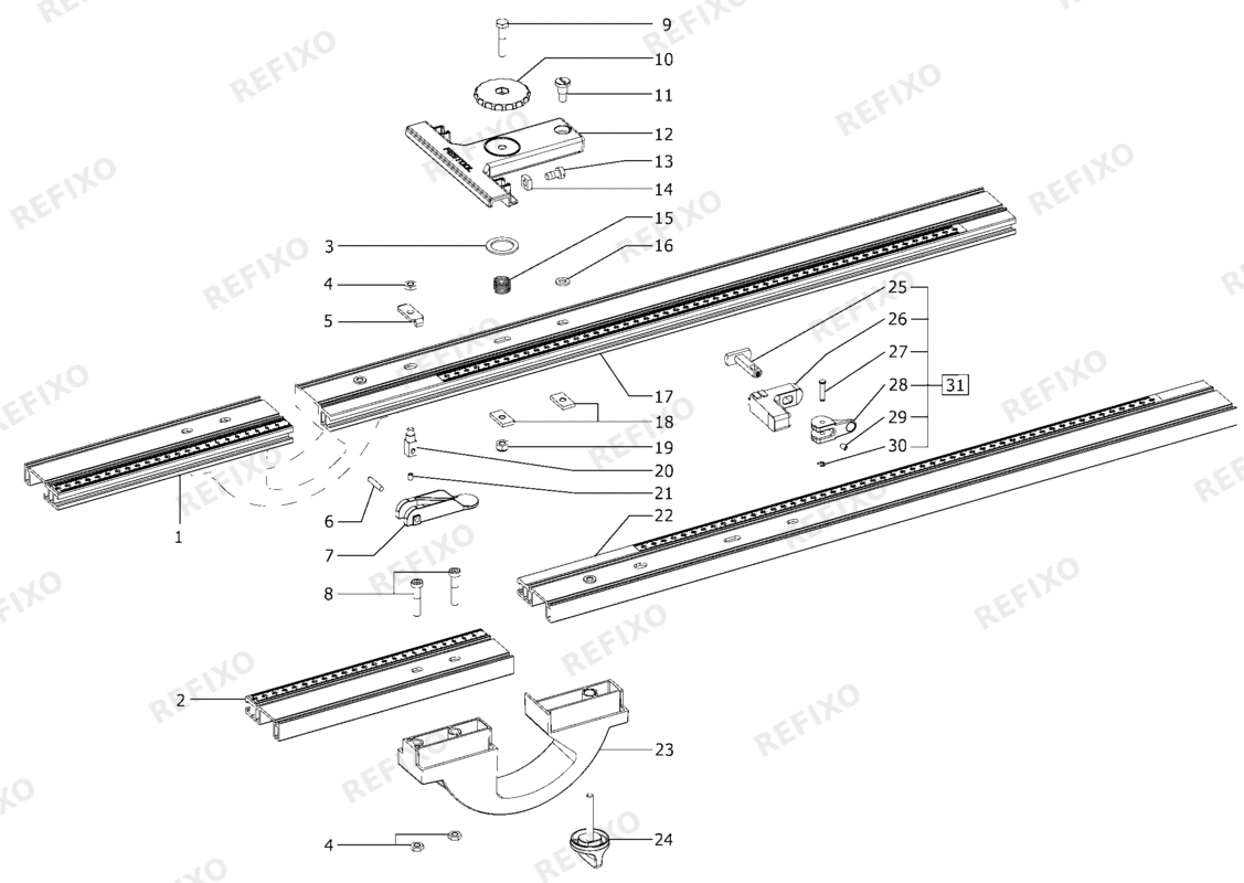 Festool FS-PA-VL - Verlängerung Parallelanschlag 495711 — схема запчастей