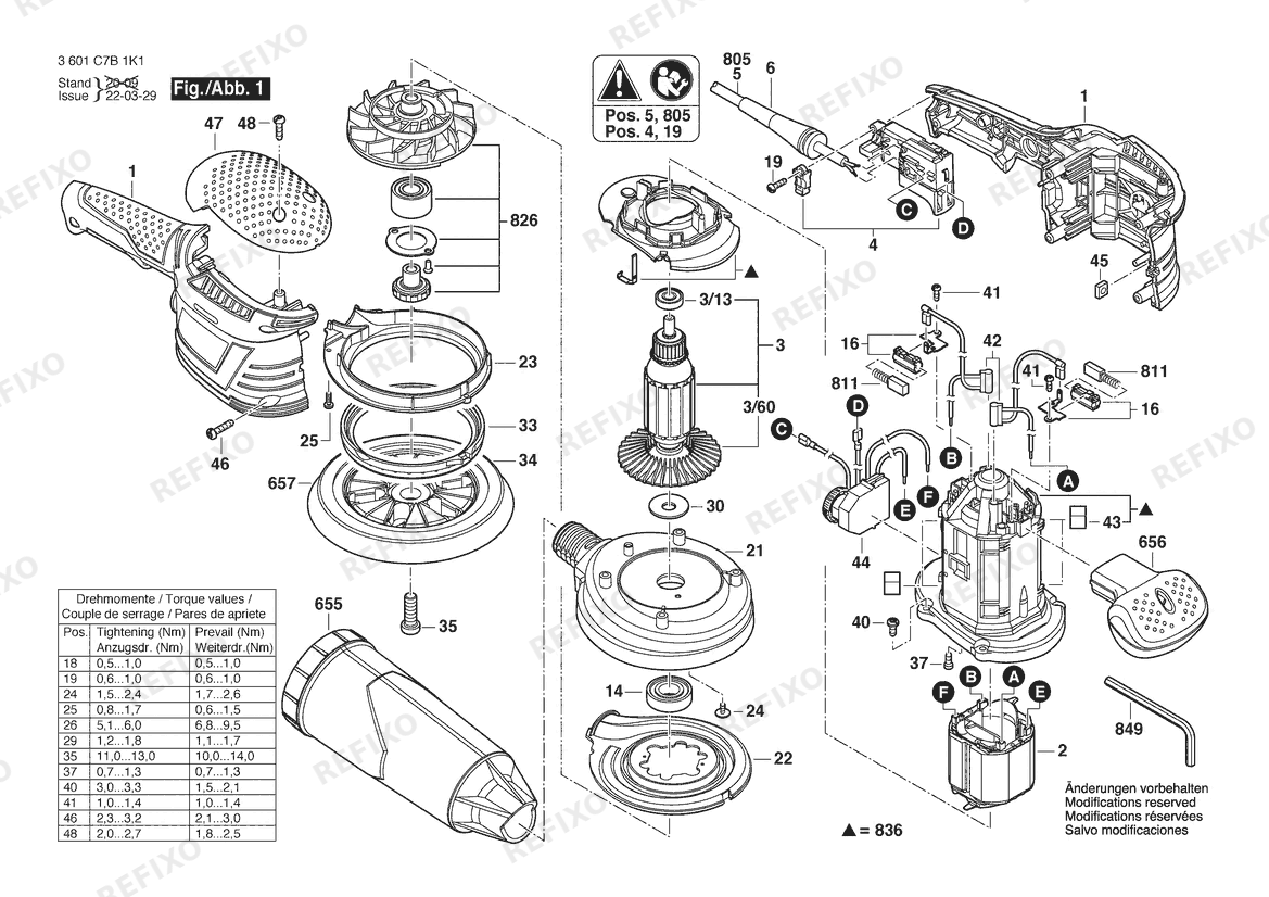 Bosch Эксцентриковая шлифмашина GEX 125-150 AVE | 127 V | 063 - BR (3 601 C7B 1D1) — схема запчастей