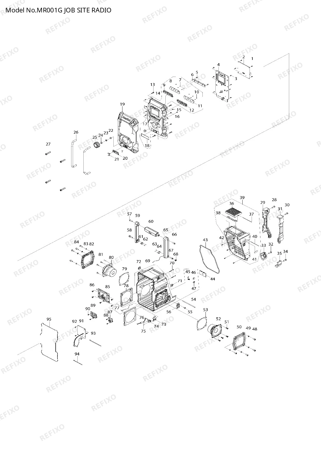 MAKITA MR001G — схема запчастей