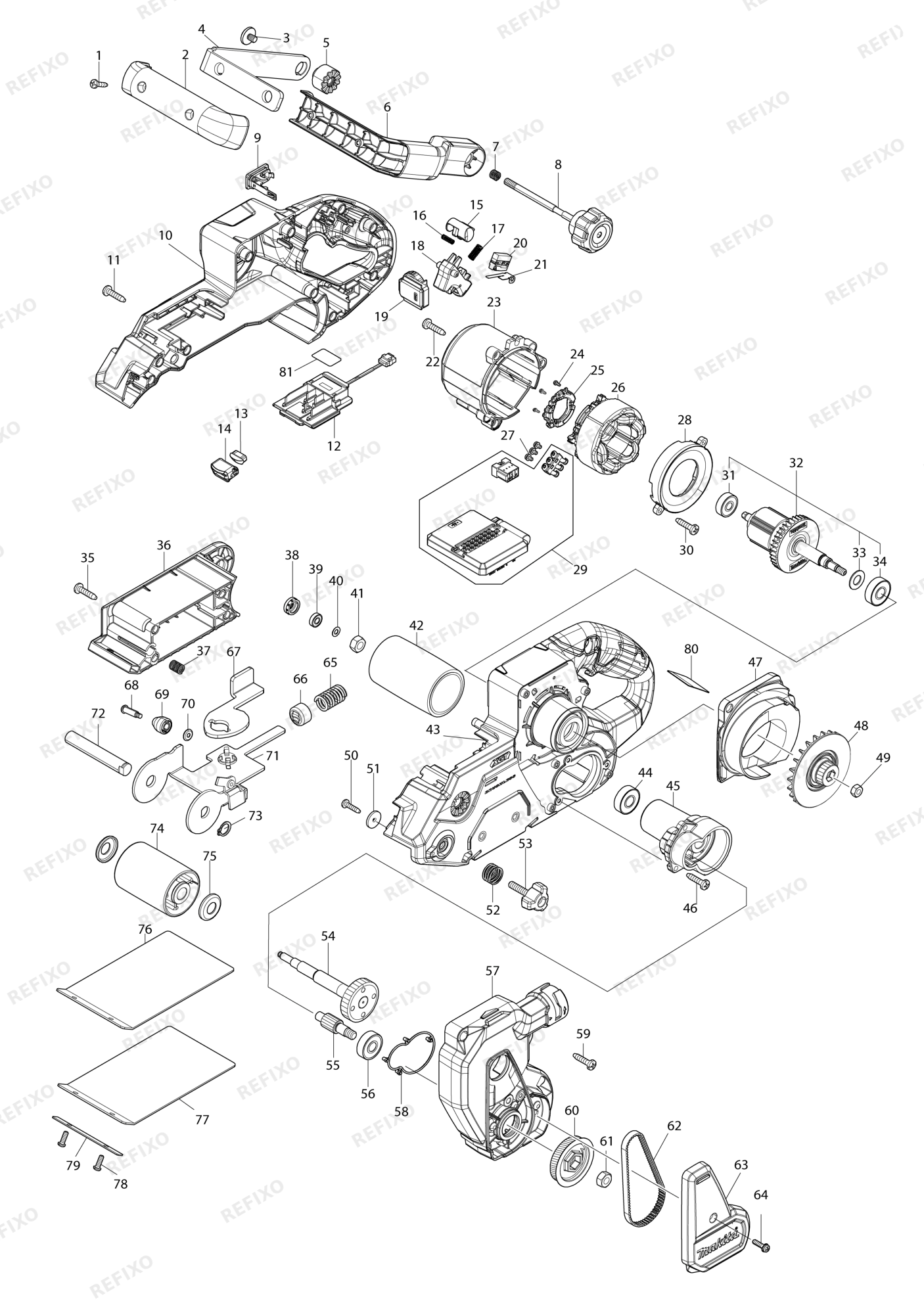 MAKITA BS001G — схема запчастей