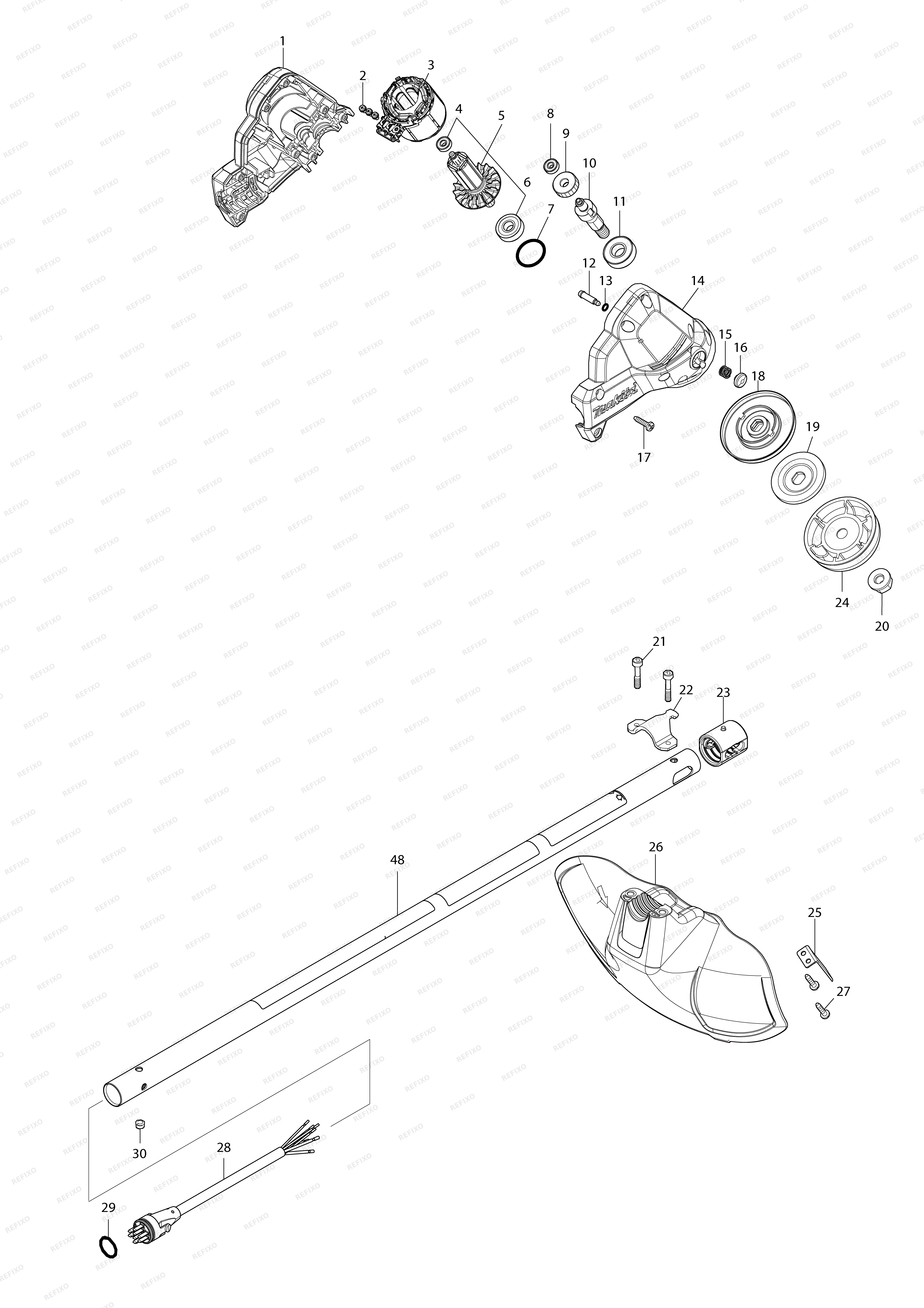 MAKITA DUR191U — схема запчастей