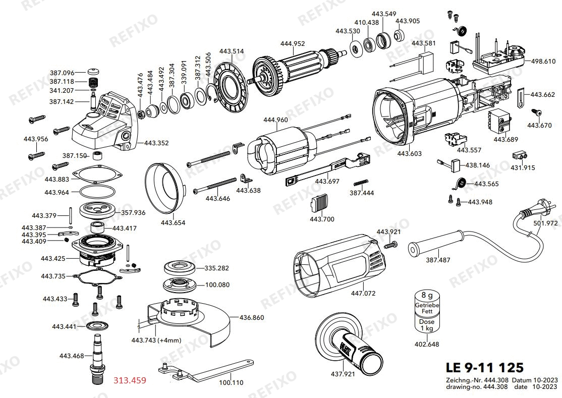 Flex LE 9-11 125 230CEE — схема запчастей