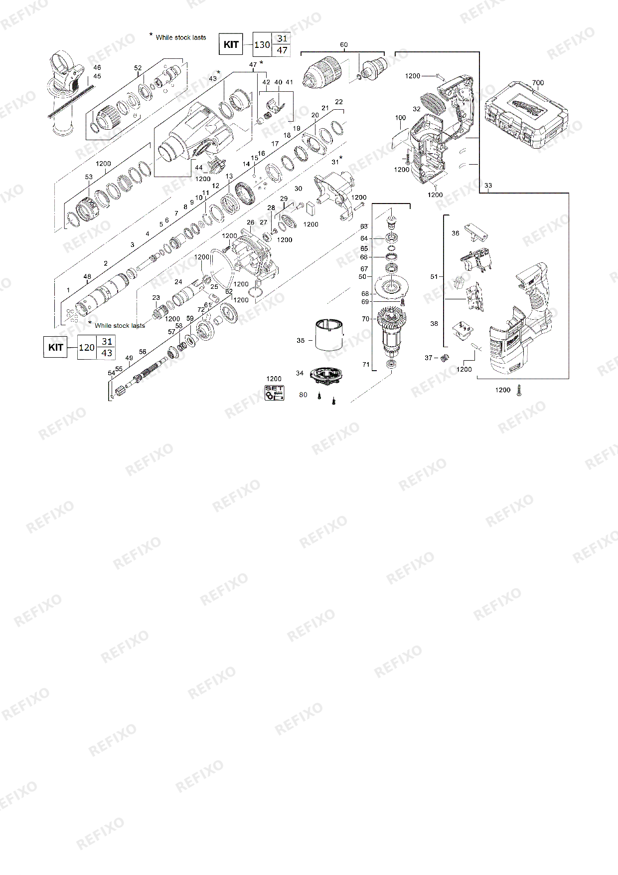 MILWAUKEE HD18HX 0 4933408320 4000467623 — схема запчастей