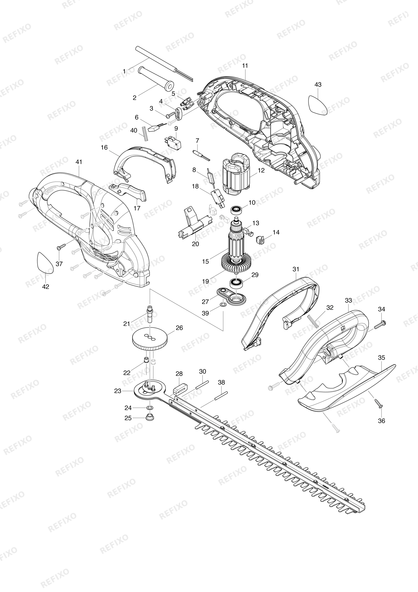 MAKITA UH4261 — схема запчастей