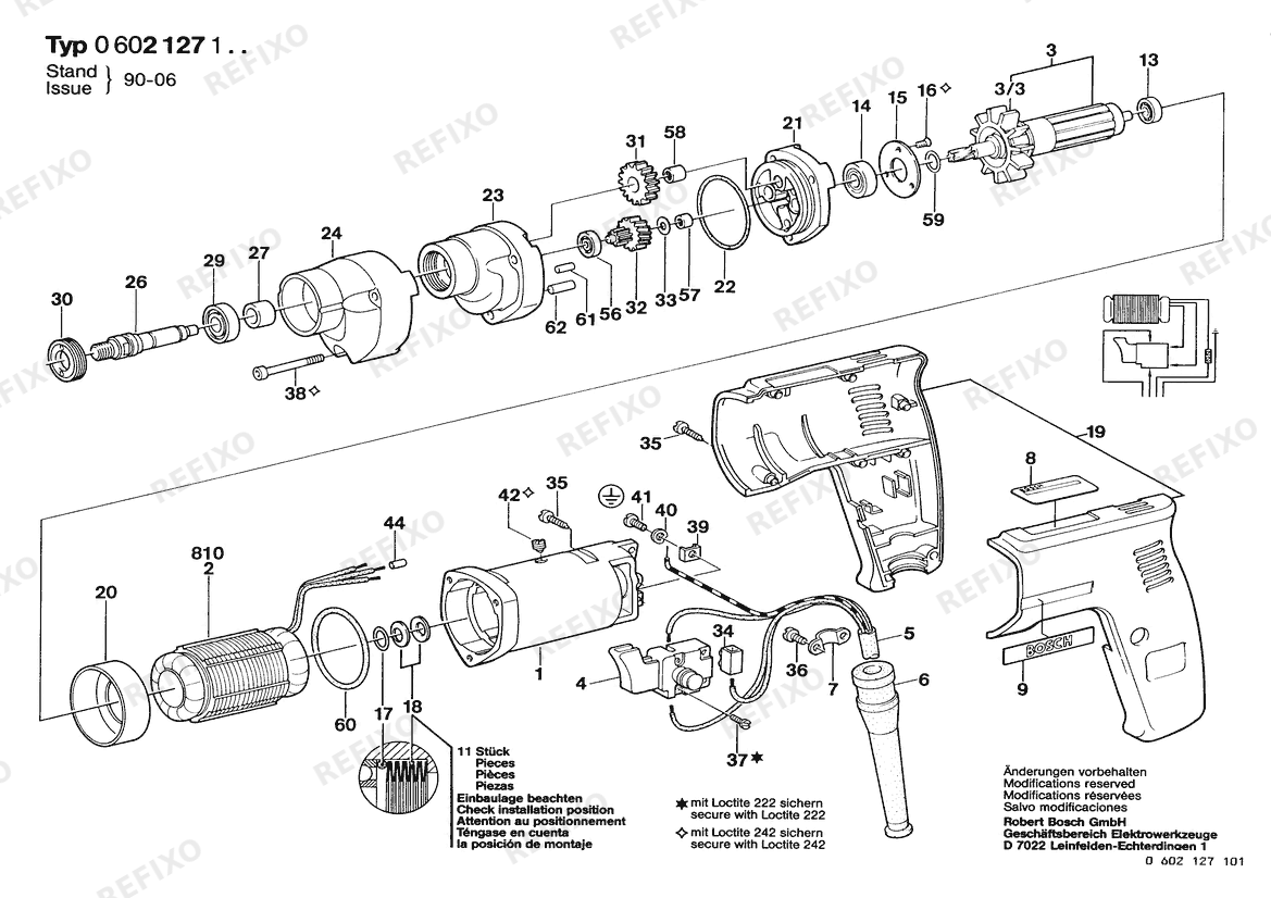 Bosch Дрель GR.55 (0 602 127 161) — схема запчастей