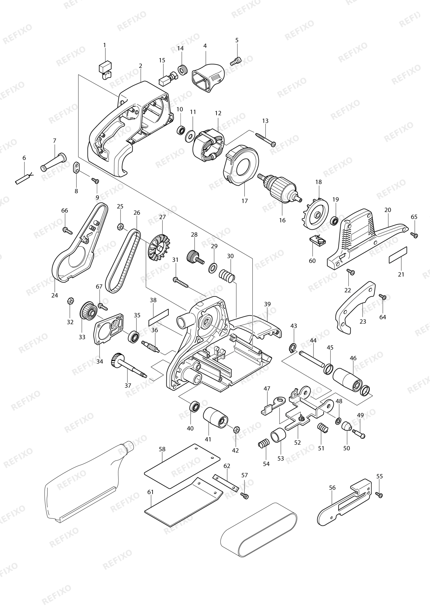 MAKITA 9404 — схема запчастей