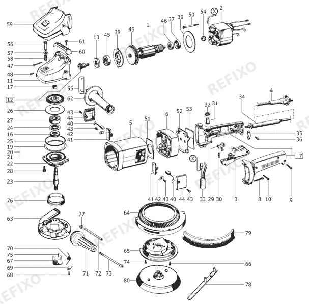 Festool RAS 180.03 E-AH - Rotationsschleifer 570725 — схема запчастей