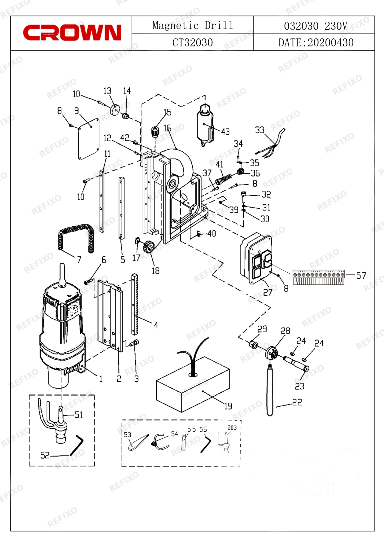 CROWN CT32030 — схема запчастей